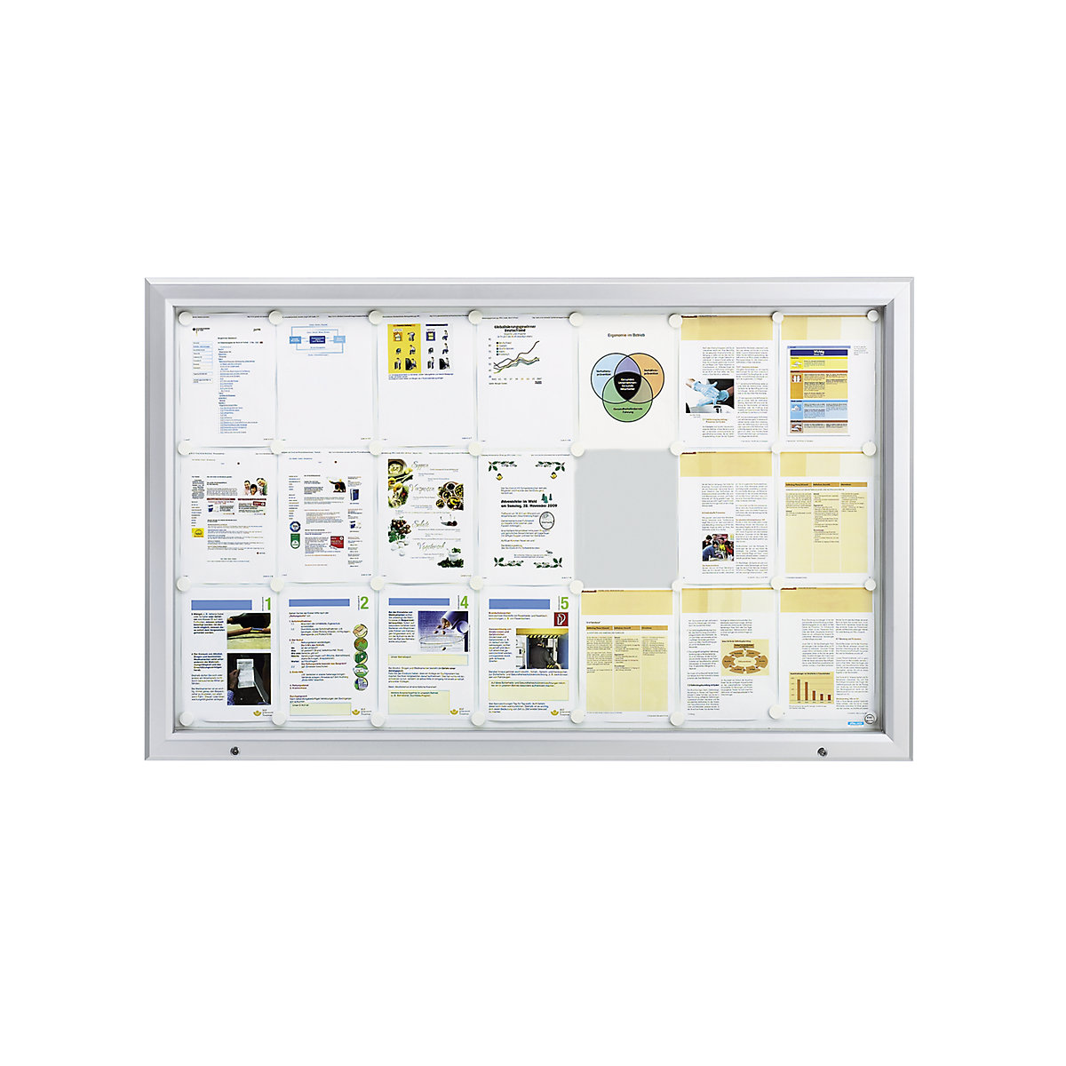 Vitrine d'affichage à cadre aluminium, pour l'intérieur et l'extérieur – eurokraft pro (Illustration du produit 2)-1