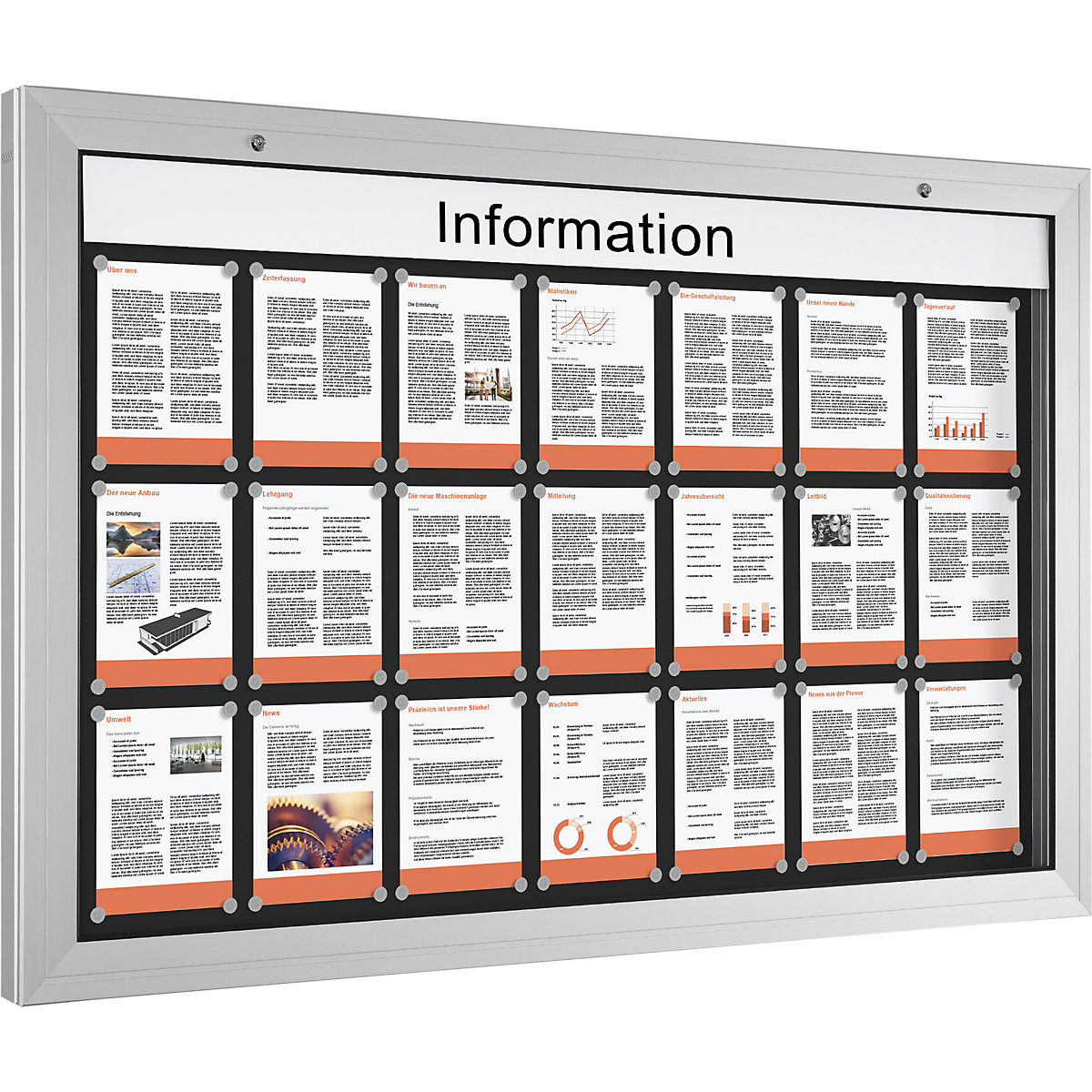 Vitrine d'affichage, ouverture porte 180° vers le bas, grand format-2