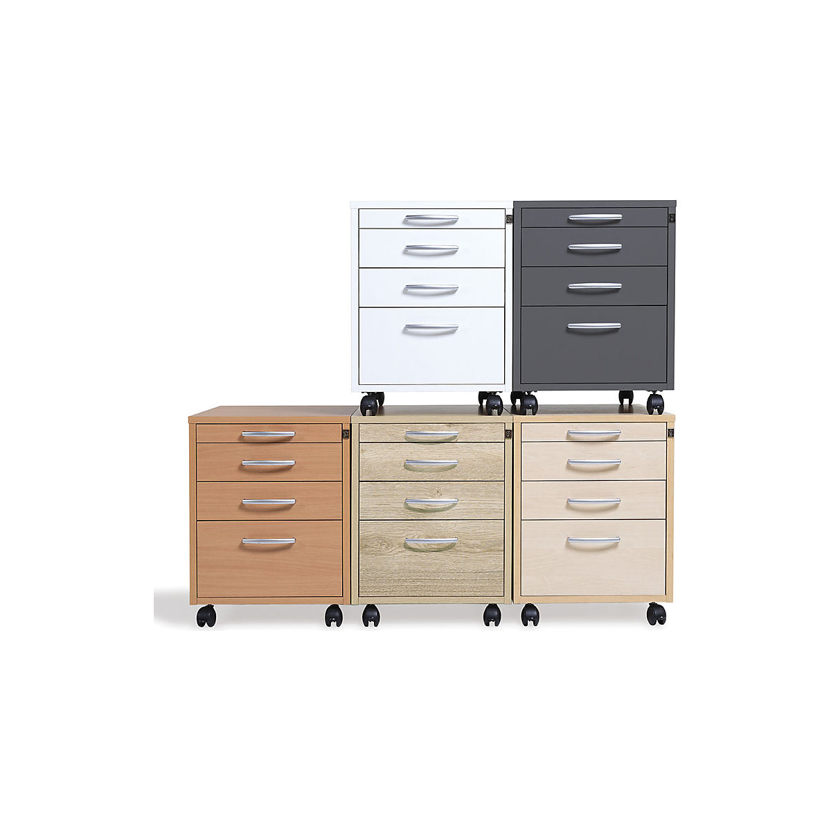 Caisson roulant Miami, 4 tiroirs (Illustration du produit 3)-2