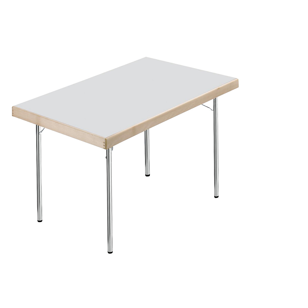 Tables pliantes, 4 pieds, 1200 x 800 mm, piétement chromé, plateau gris clair-3