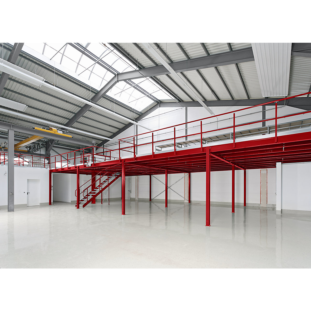 Mezzanine, rayonnage additionnel, charge max. 350 kg/m², entr'axe montants 5000 x 3000 mm-1
