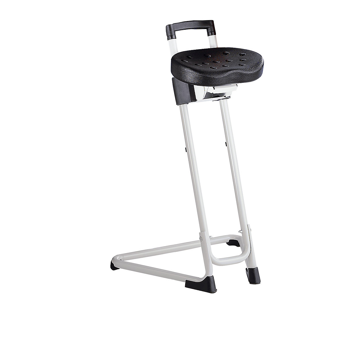 Apoio de pé, tubo de aço, regulação contínua em altura 600 – 850 mm, cinzento claro-0