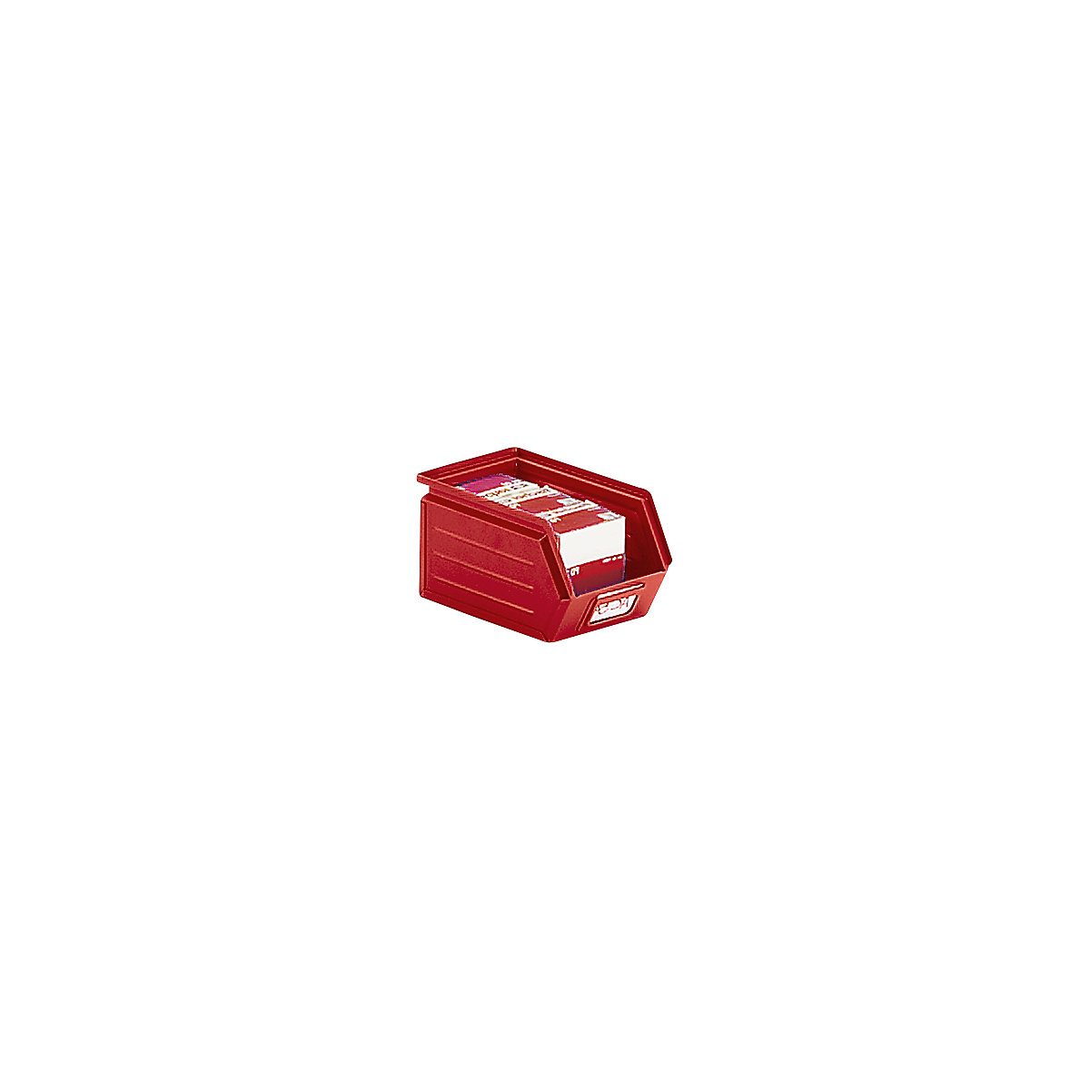 Caixa de armazenagem à vista em chapa de aço, CxLxA 240 x 148 x 130 mm, vermelho fogo-0