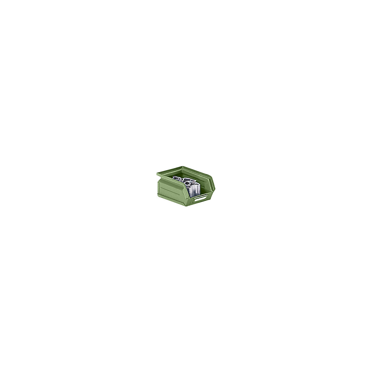 Caixa de armazenagem à vista em chapa de aço, CxLxA 165 x 103 x 75 mm, verde reseda-0