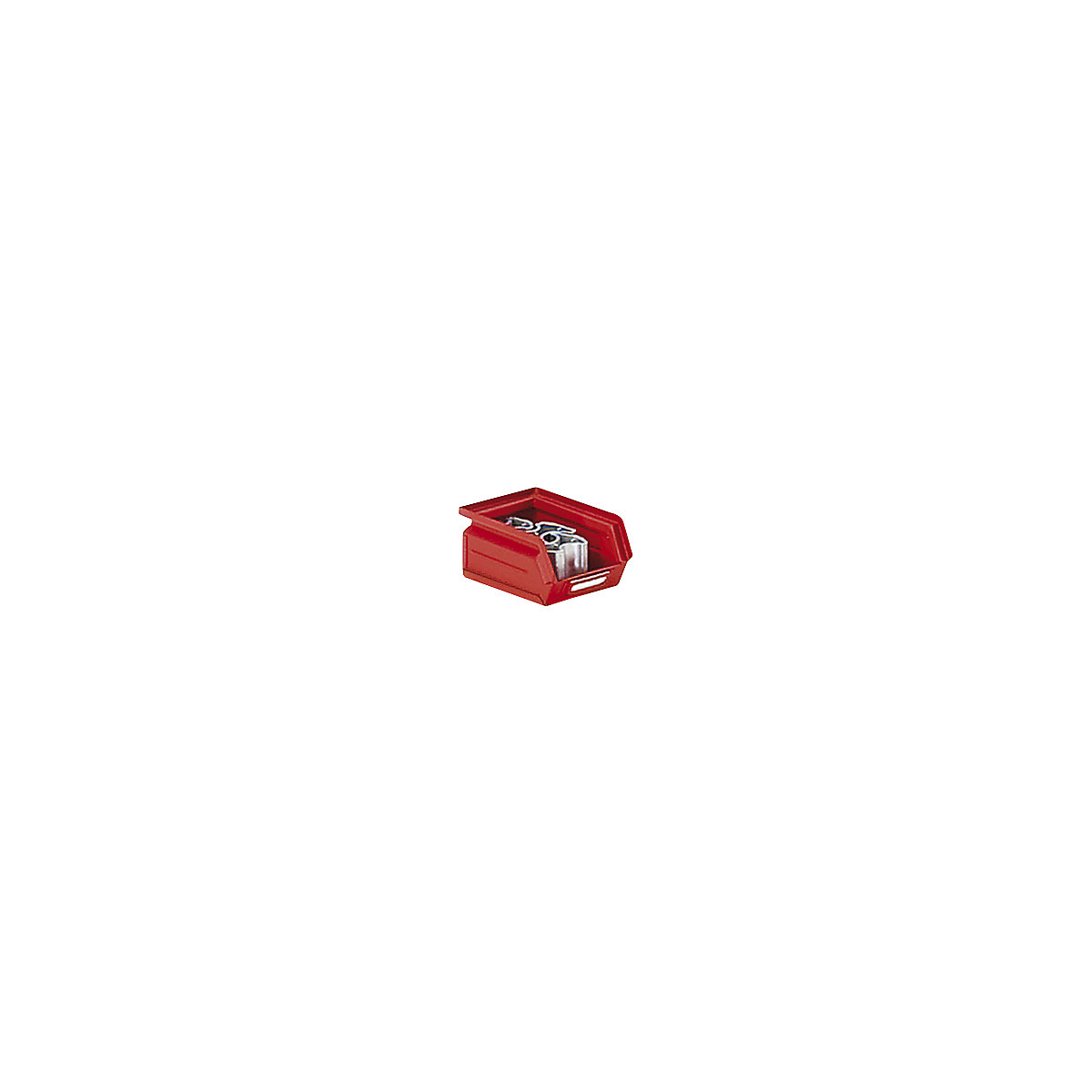Caixa de armazenagem à vista em chapa de aço, CxLxA 165 x 103 x 75 mm, vermelho fogo-0