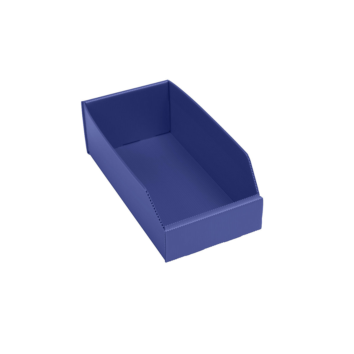 Caixa de plástico para estante, dobrável, CxLxA 300x150x100 mm, azul, embalagem com 25 unidades-0