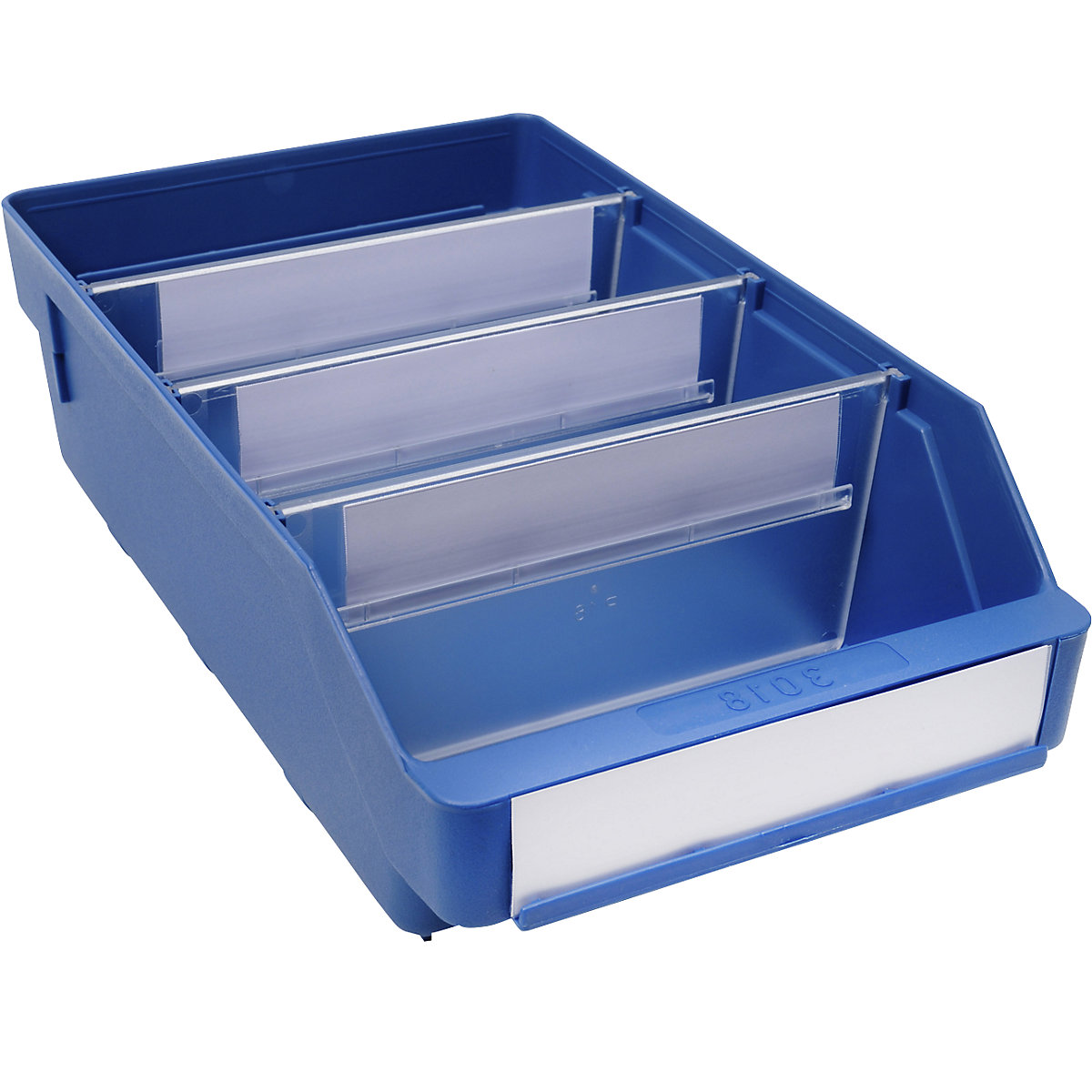 Caixa para estante em polipropileno muito resistente – STEMO, azul, CxLxA 300 x 180 x 95 mm, UE 20 unid.-0