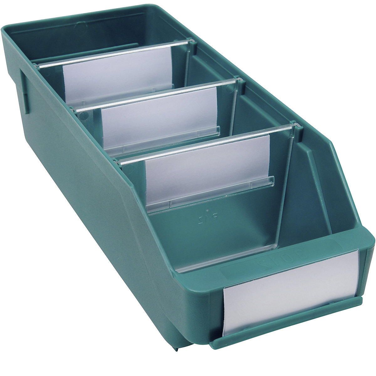 Caixa para estante em polipropileno muito resistente – STEMO, verde, CxLxA 300 x 118 x 95 mm, UE 30 unid.-0