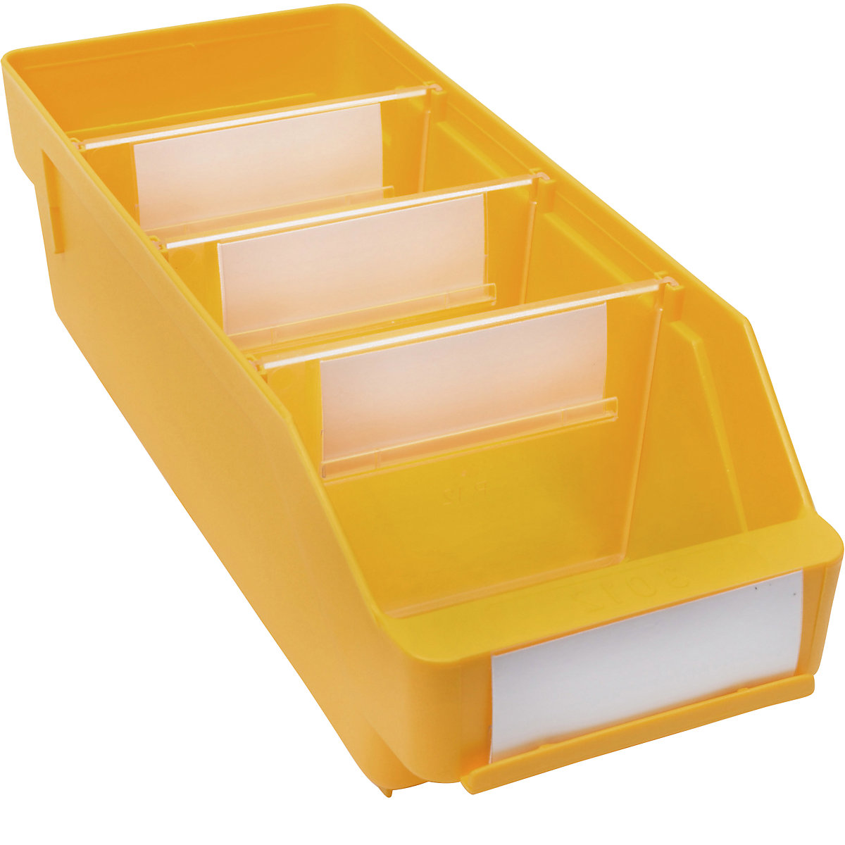 Caixa para estante em polipropileno muito resistente – STEMO, amarelo, CxLxA 300 x 118 x 95 mm, embalagem com 30 unidades-0