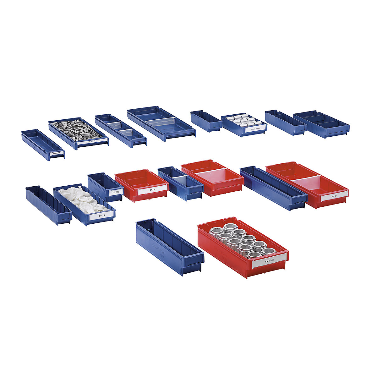 Caixa para estante em polipropileno, azul, CxLxA 500 x 94 x 80 mm, embalagem com 40 unid.-1