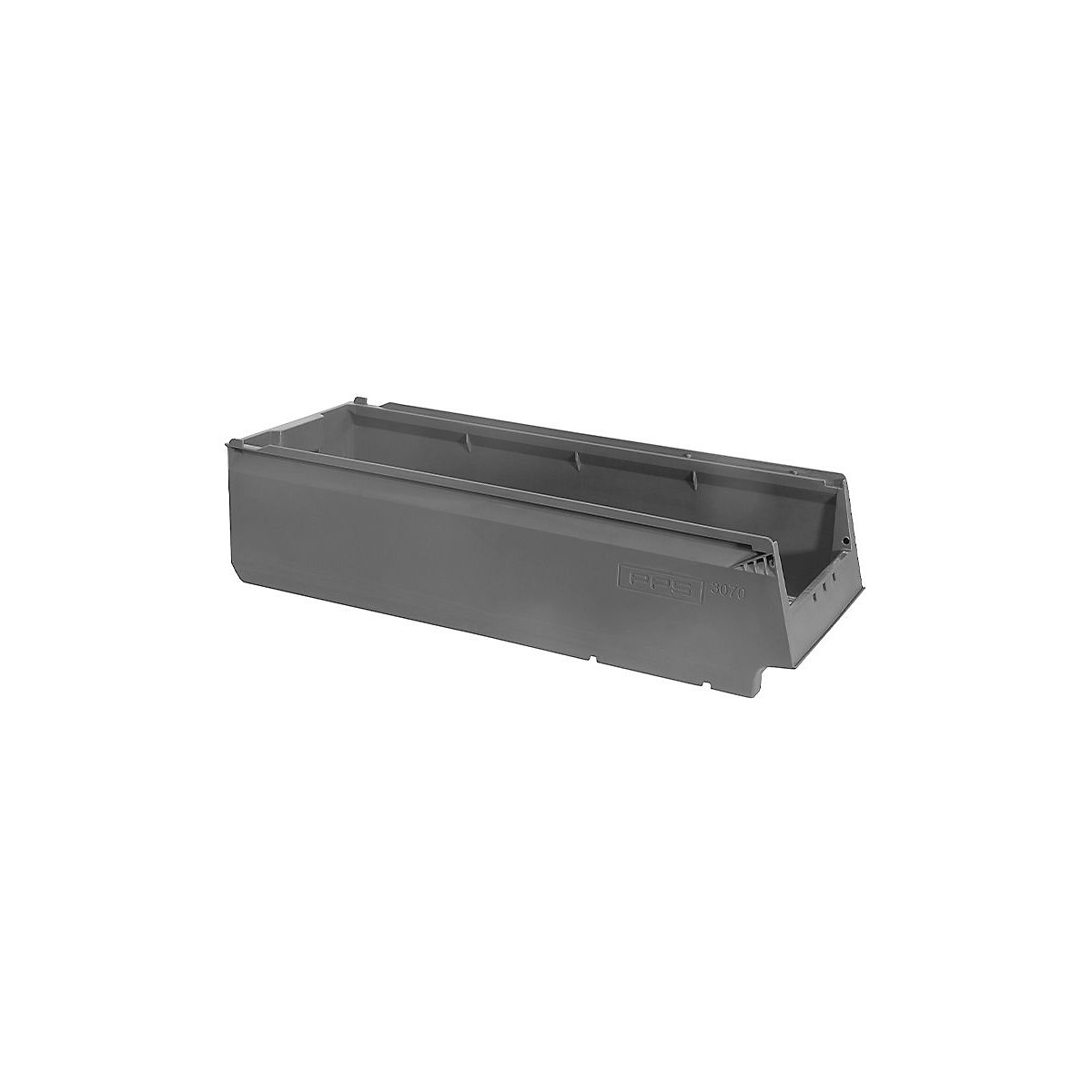 Caixa para estante, em PP reciclado, CxLxA 600 x 230 x 150 mm, cinzento, embalagem de 10 unid.-0