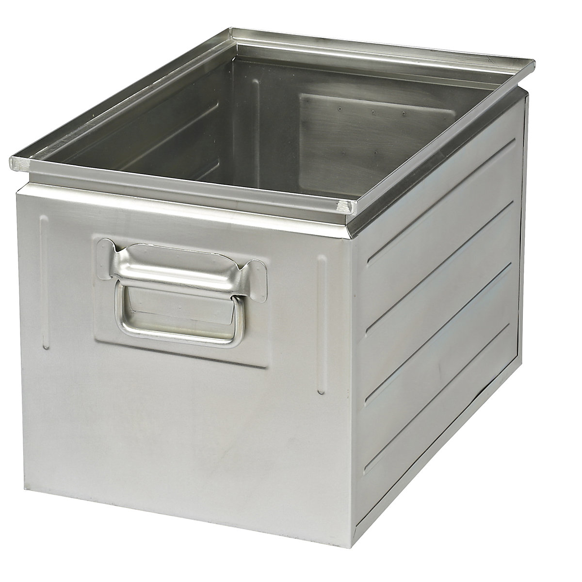 Caixa empilhável em chapa de aço, volume aprox. 35 l, galvanizada-0