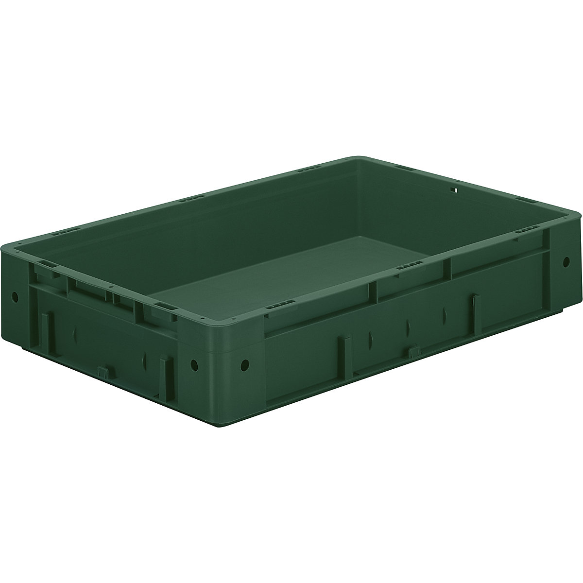 Recipiente Euro para cargas pesadas, polipropileno, volume 20 l, CxLxA 600 x 400 x 120 mm, paredes fechadas, fundo fechado, verde, UE 2 unid.-0