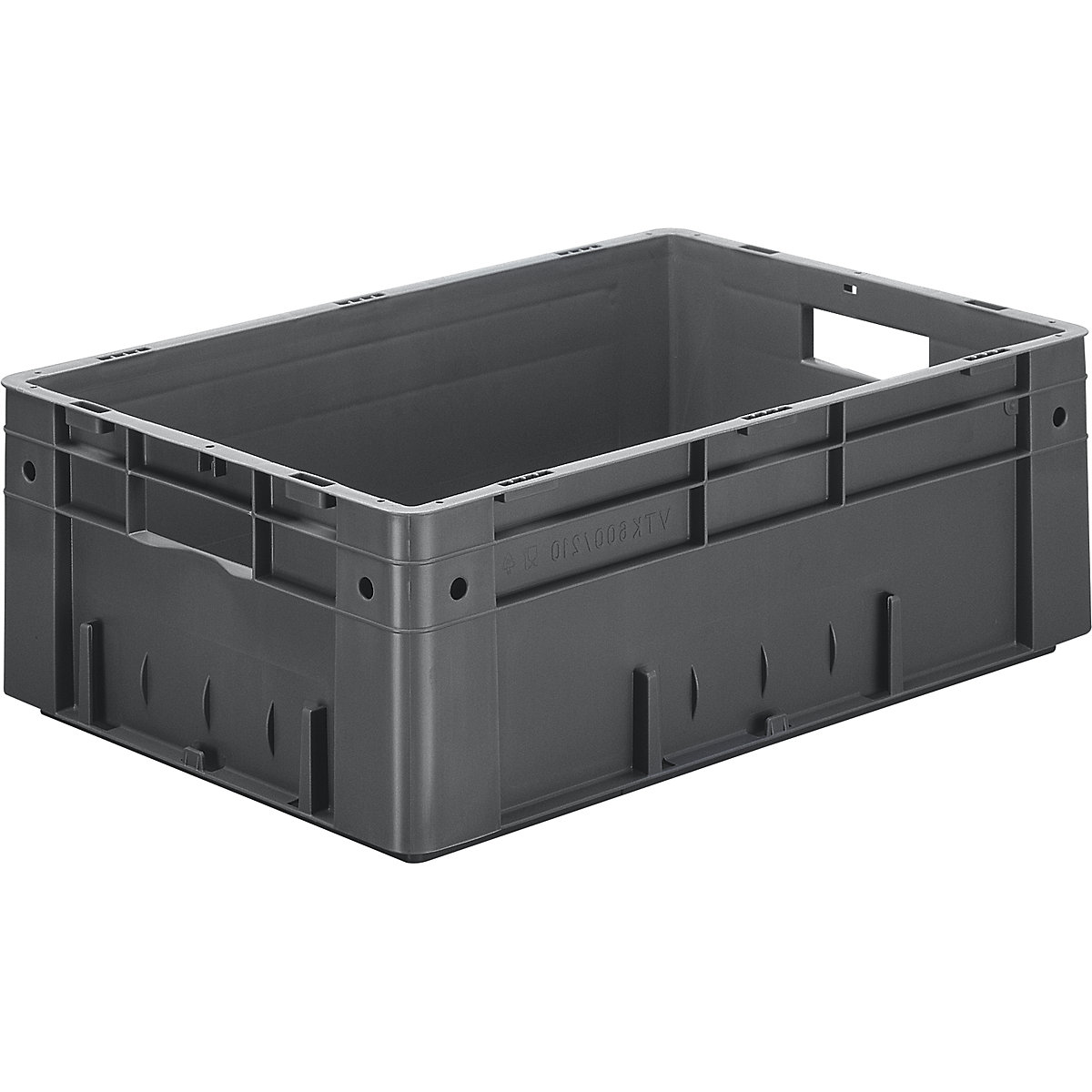 Recipiente Euro para cargas pesadas, polipropileno, volume 38 l, CxLxA 600 x 400 x 210 mm, paredes fechadas, fundo fechado, cinzento, UE 2 unid.-0