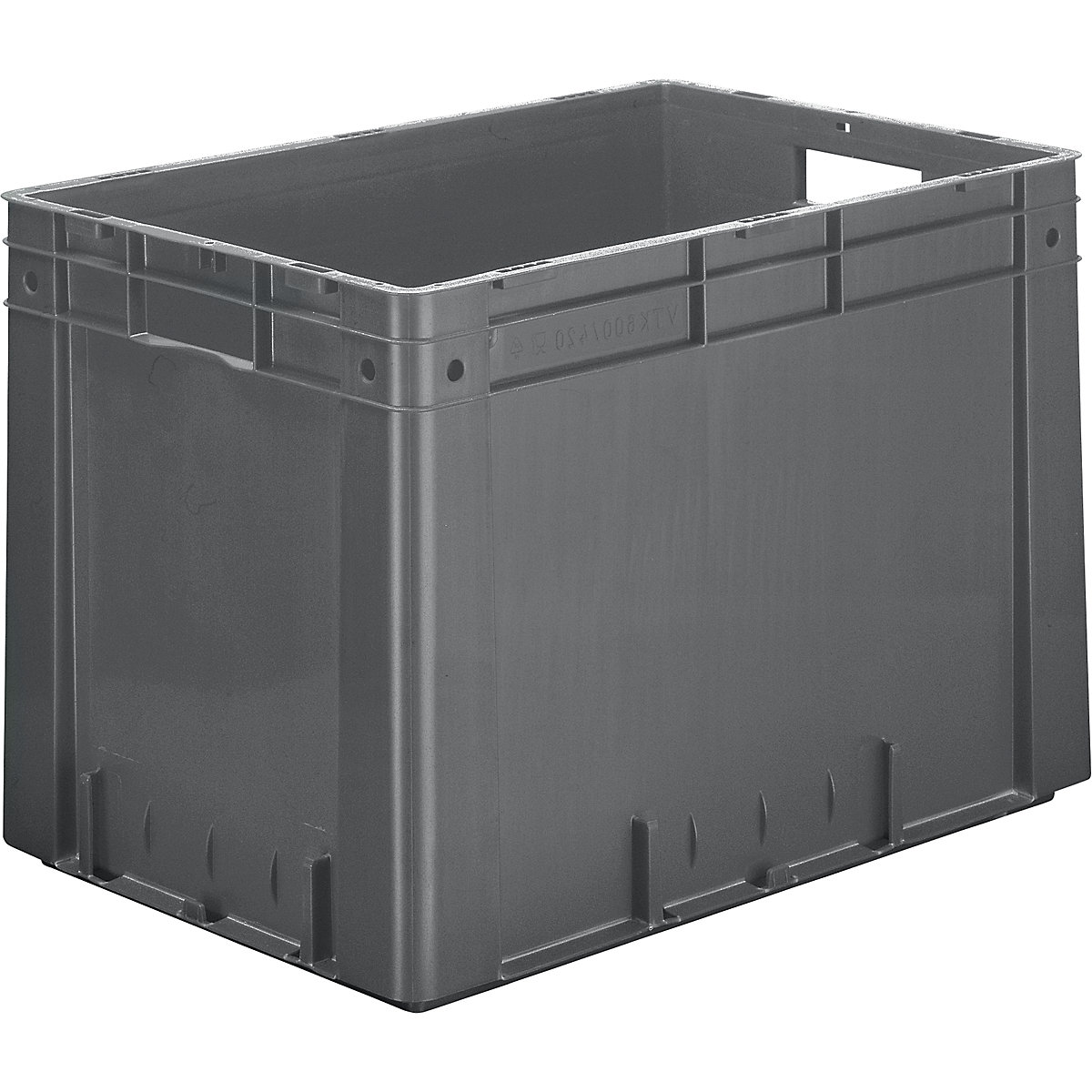 Recipiente Euro para cargas pesadas, polipropileno, volume 80 l, CxLxA 600 x 400 x 420 mm, paredes fechadas, fundo fechado, cinzento, UE 2 unid.-0