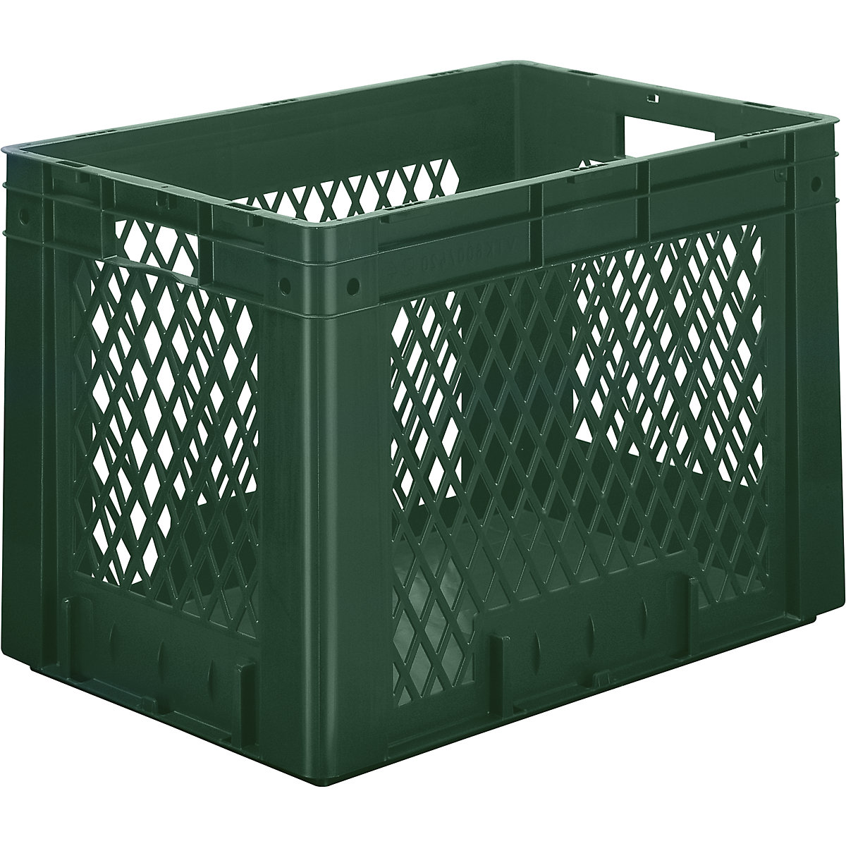 Recipiente Euro para cargas pesadas, polipropileno, volume 80 l, CxLxA 600 x 400 x 420 mm, paredes perfuradas, fundo fechado, verde, UE 2 unid.-0