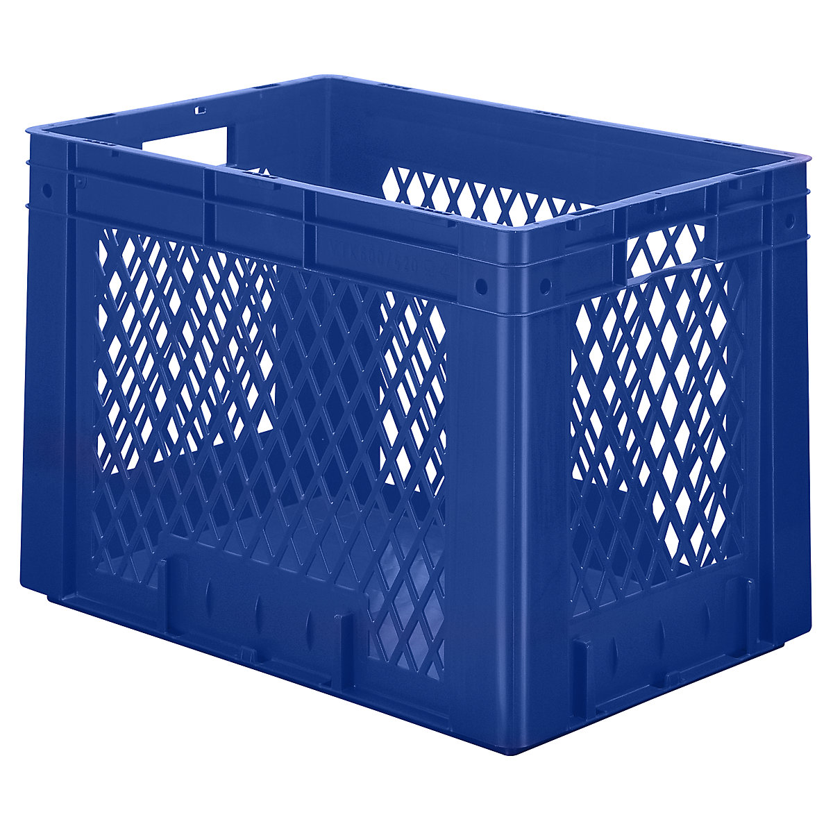 Recipiente Euro para cargas pesadas, polipropileno, capacidade 80 l, CxLxA 600 x 400 x 420 mm, paredes perfuradas, fundo fechado, azul, UE 2 unid.