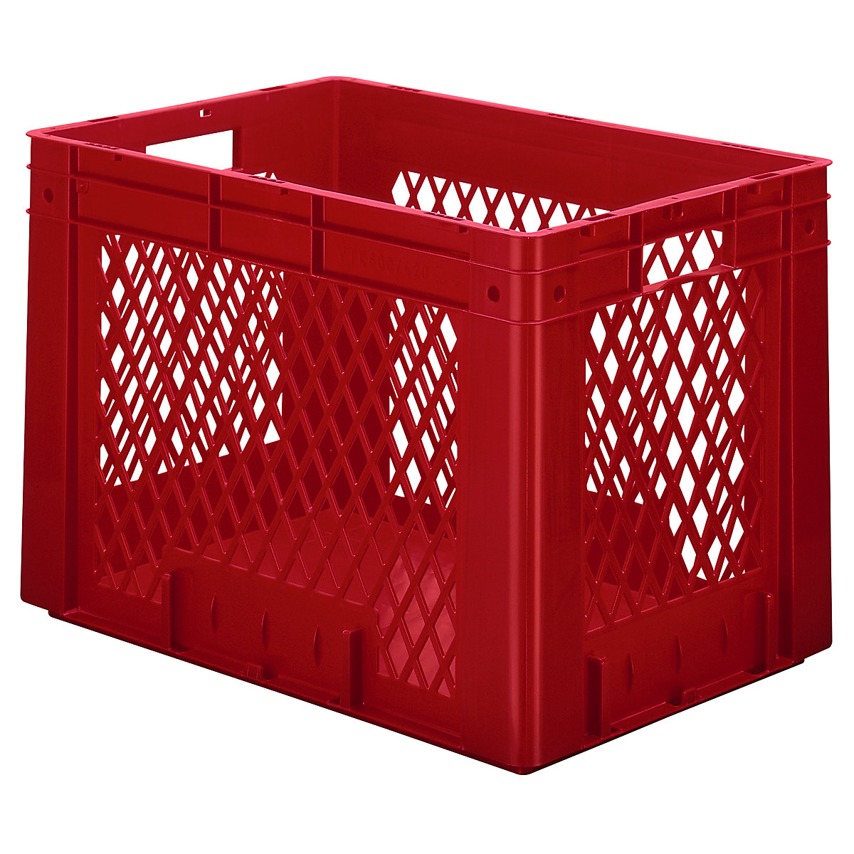 Recipiente Euro para cargas pesadas, polipropileno, capacidade 80 l, CxLxA 600 x 400 x 420 mm, paredes perfuradas, fundo fechado, vermelho, UE 2 unid.