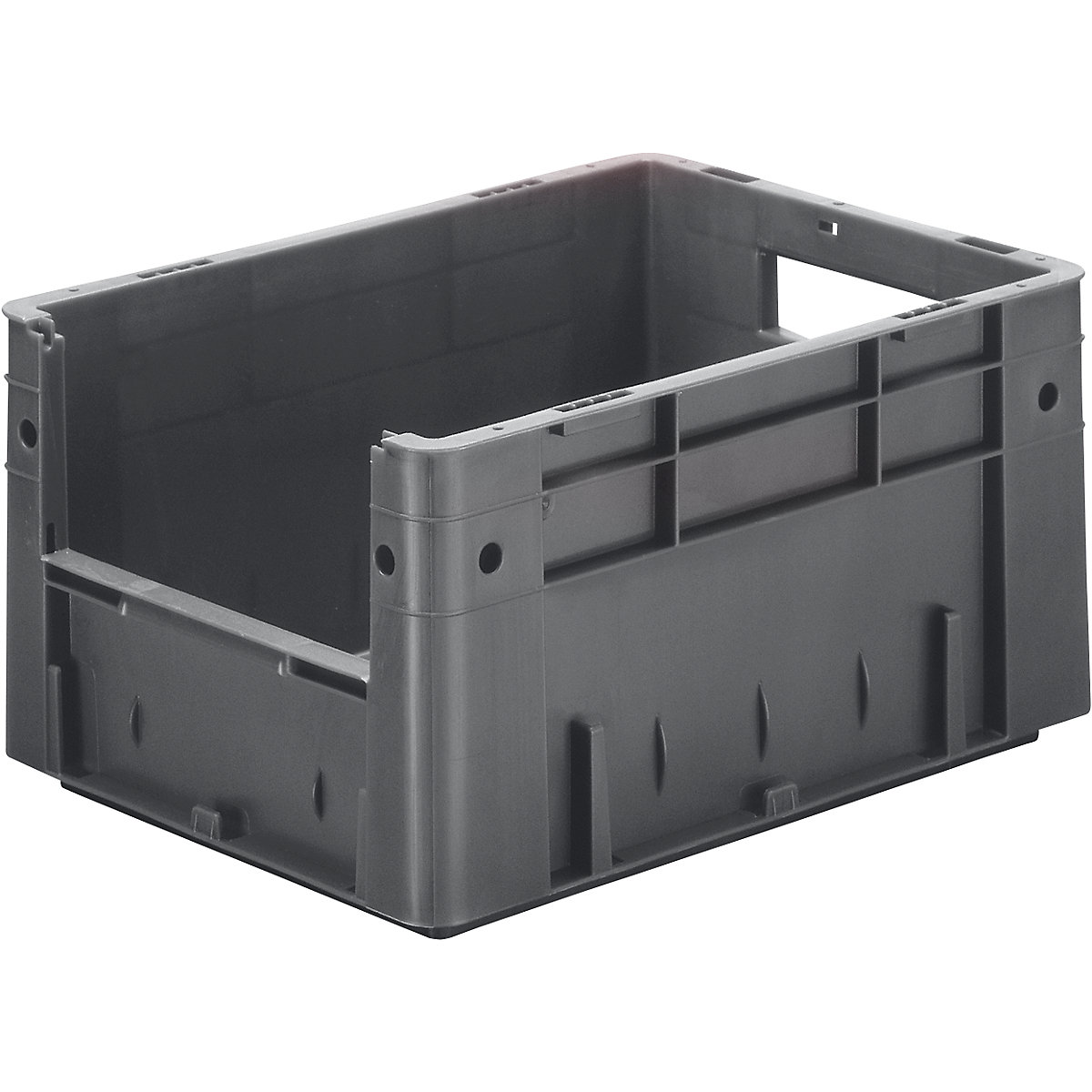 Recipiente empilhável Euro com encaixe, capacidade 17,5 l, CxLxA 400 x 300 x 210 mm, embalagem de 4 unid., cinzento-0