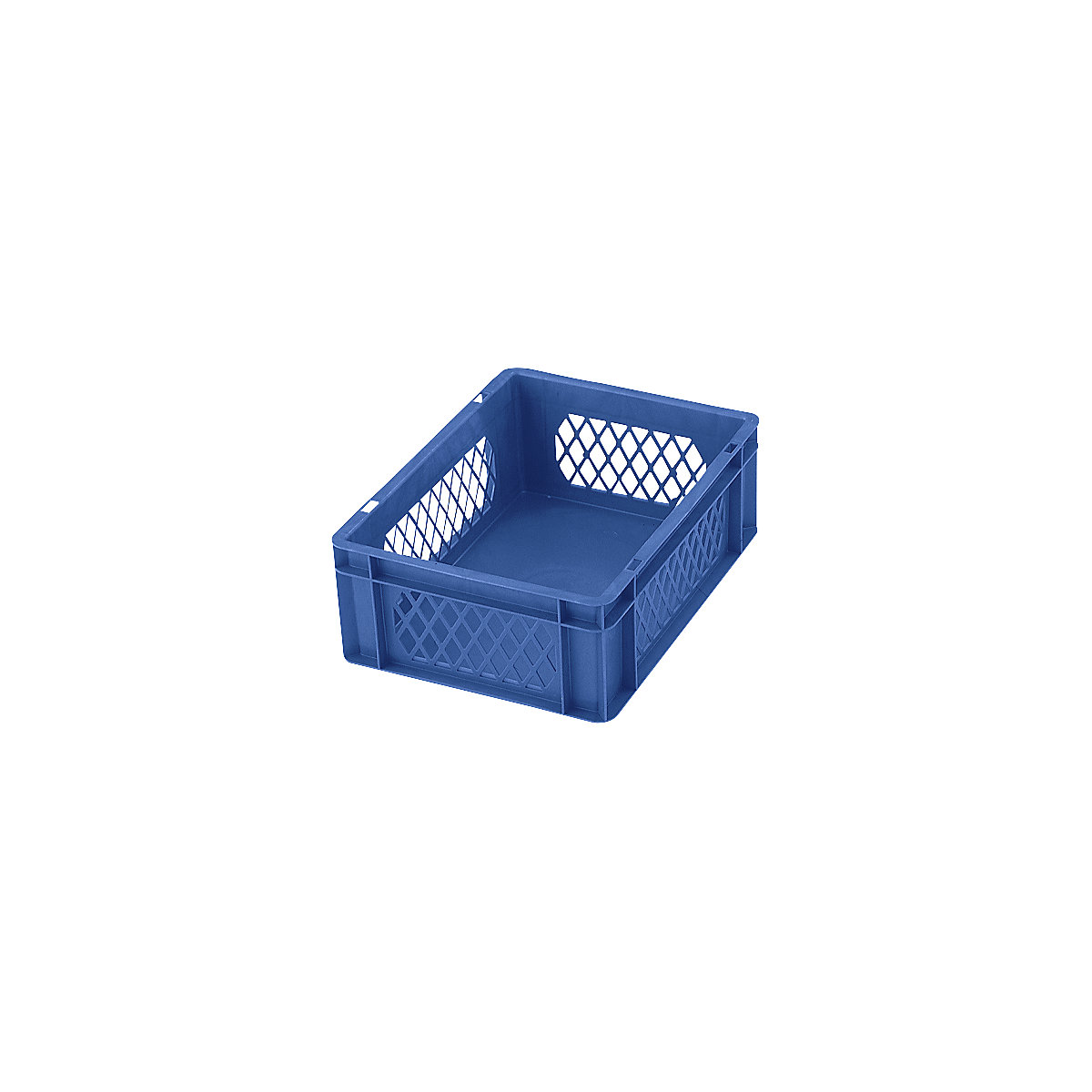 Recipiente empilhável em formato Euro, paredes e fundo perfurados, CxLxA 400 x 300 x 50 mm, azul, UE 5 unid.-0