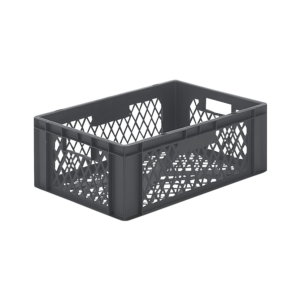 Recipiente empilhável em formato Euro, paredes e fundo perfurados, CxLxA 600 x 400 x 210 mm, cinzento, embalagem de 5 unid.-0