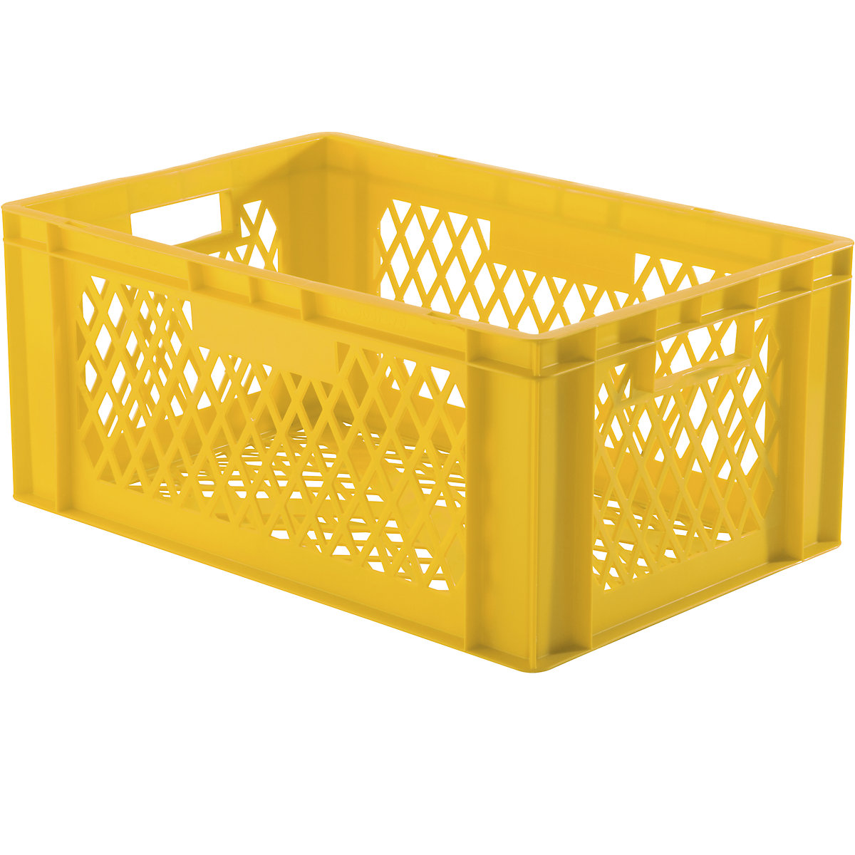 Recipiente empilhável em formato Euro, paredes e fundo perfurados, CxLxA 600 x 400 x 270 mm, amarelo, embalagem de 5 unid.-0