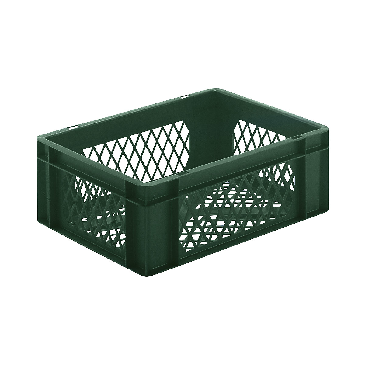Recipiente empilhável em formato Euro, paredes e fundo perfurados, CxLxA 400 x 300 x 145 mm, verde, embalagem de 5 unid.-0