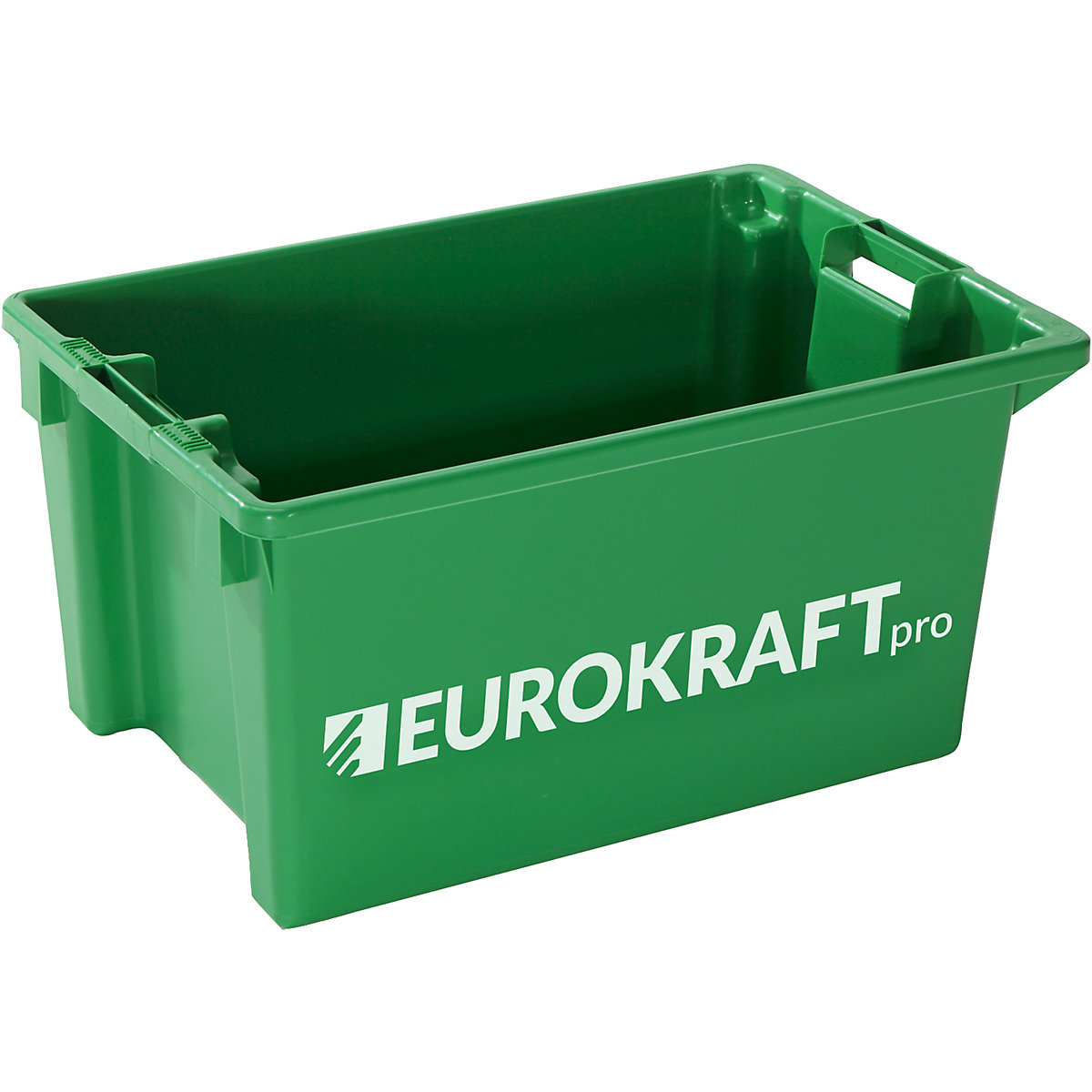 EUROKRAFTpro – Recipiente empilhável giratório, volume 50 l, embalagem de 3 unid., verde