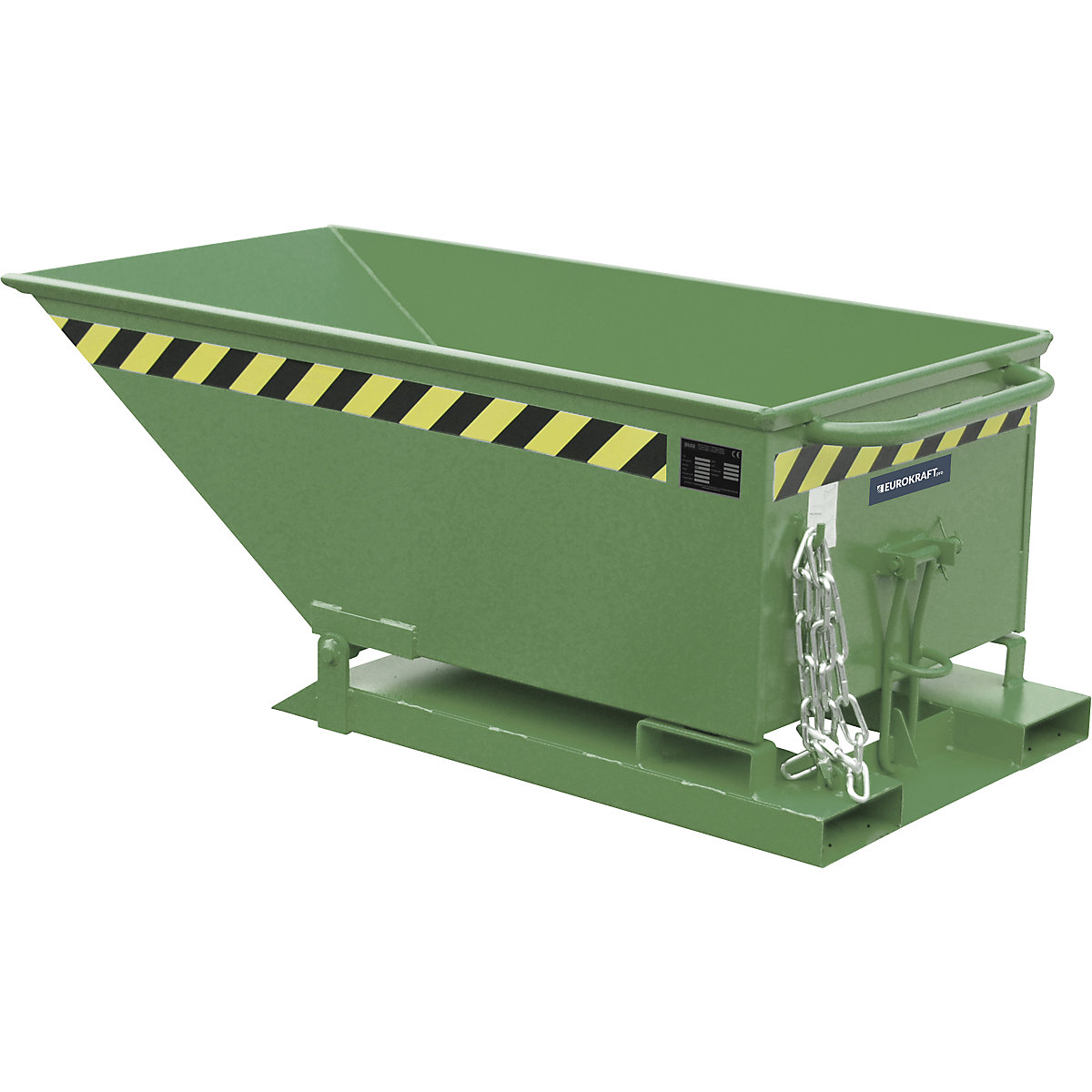 Cavidade de basculação com mecanismo basculante – eurokraft pro, forma de construção baixa, volume 0,25 m³, verde RAL 6011-0