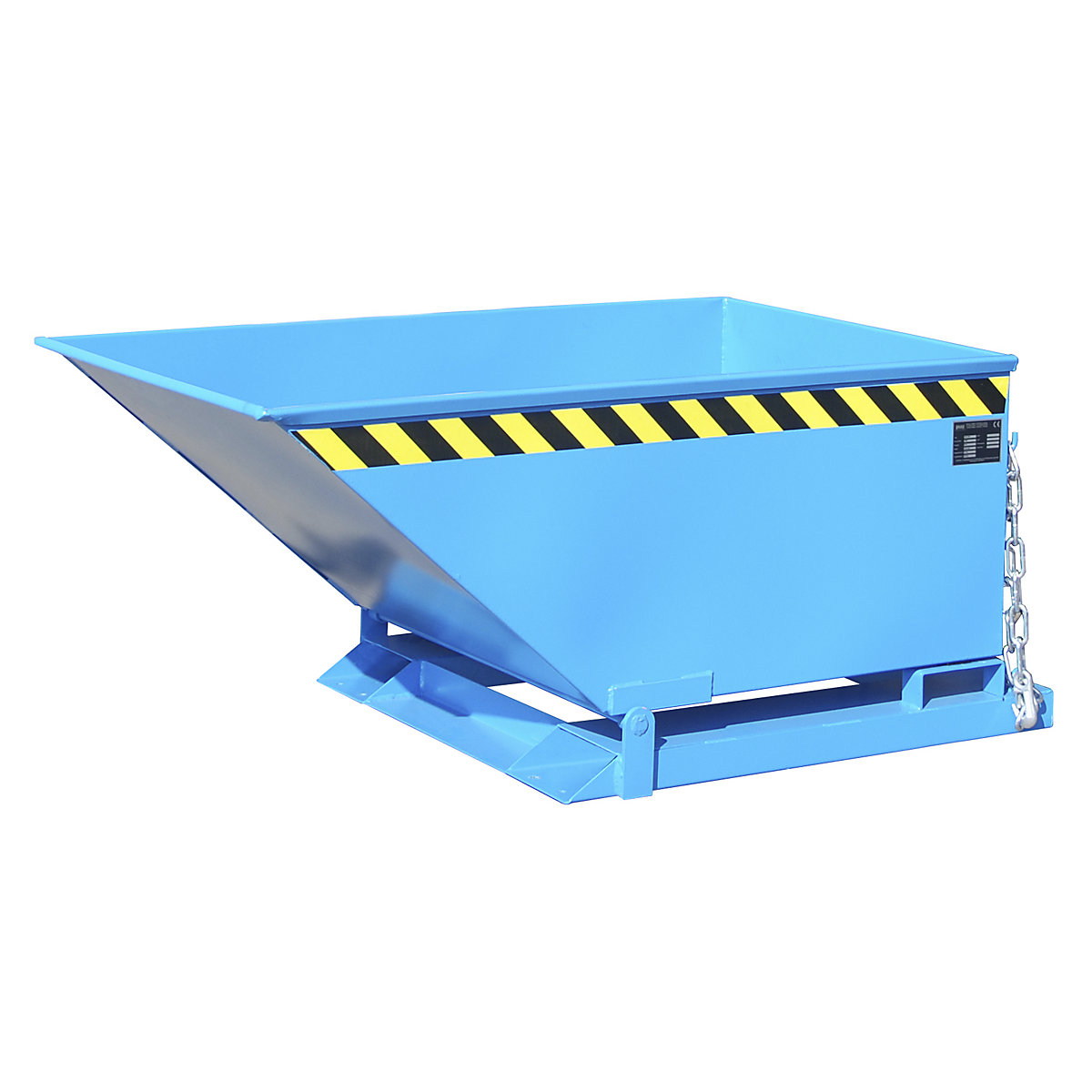 Cavidade de basculação com mecanismo basculante – eurokraft pro, forma de construção baixa, volume 0,4 m³, azul RAL 5012-0