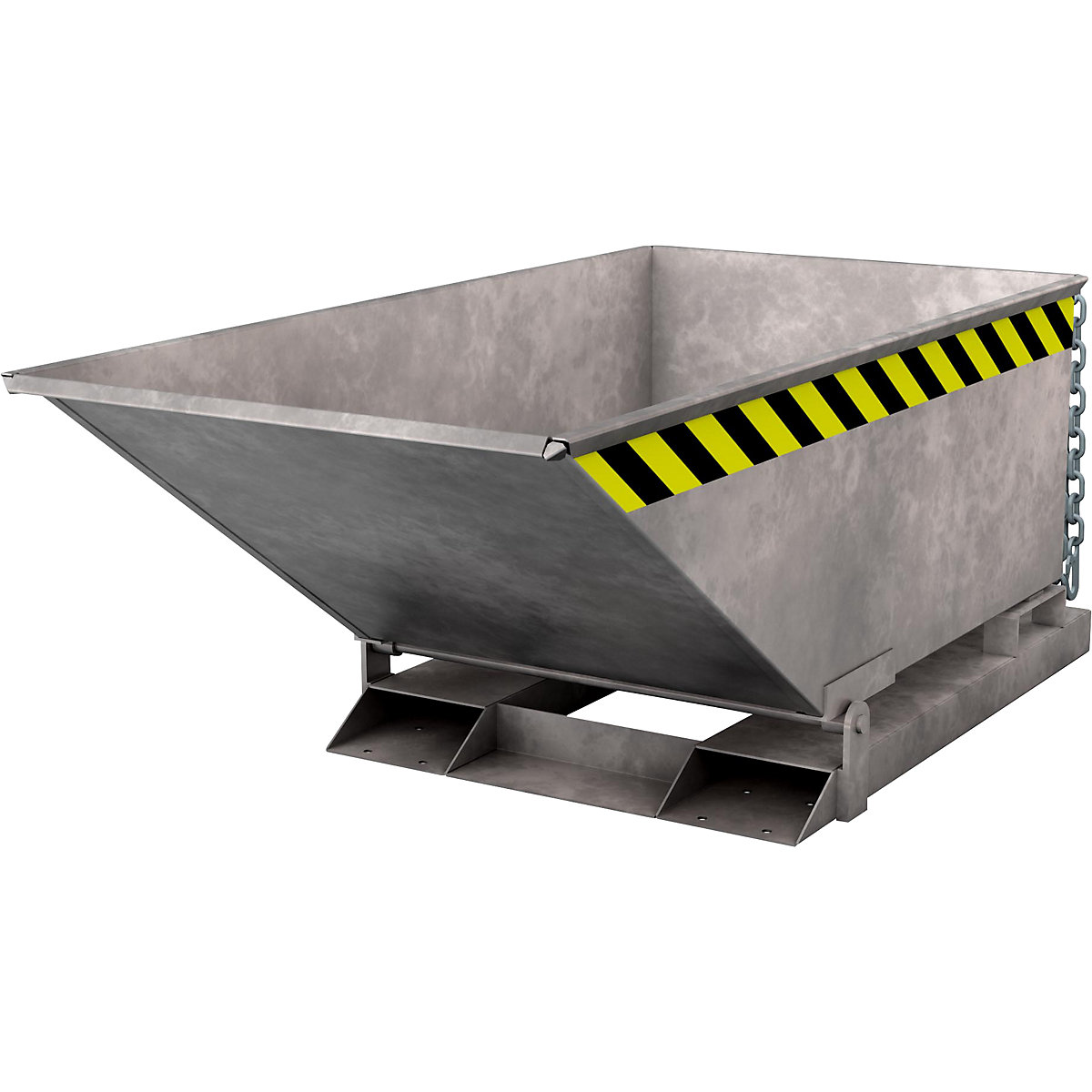 Cavidade de basculação com mecanismo basculante – eurokraft pro, forma de construção baixa, volume 0,25 m³, galvanizado a fogo conforme EN ISO 1461-0