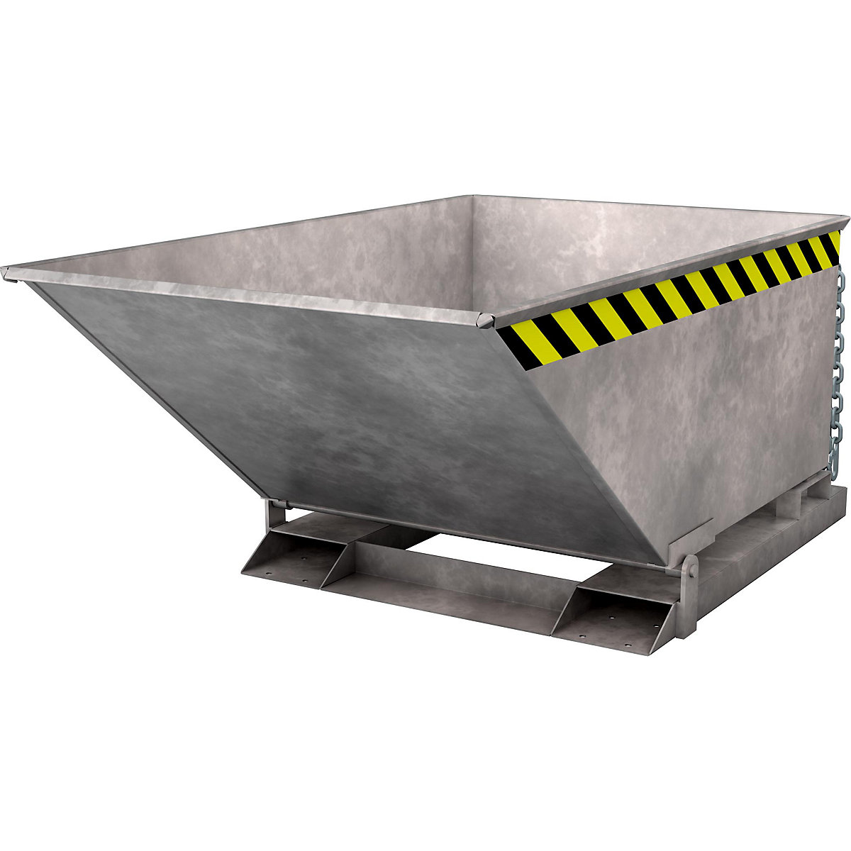 Cavidade de basculação com mecanismo basculante – eurokraft pro, forma de construção baixa, volume 0,4 m³, galvanizado a fogo conforme EN ISO 1461-0