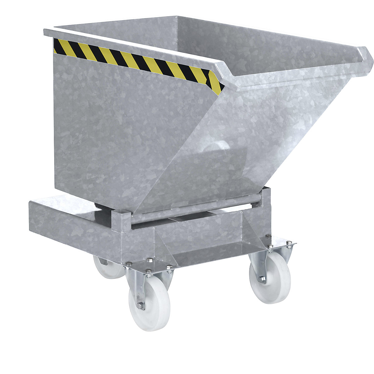 Contentor basculante com rodas, capacidade 0,2 m³, galvanizado-0
