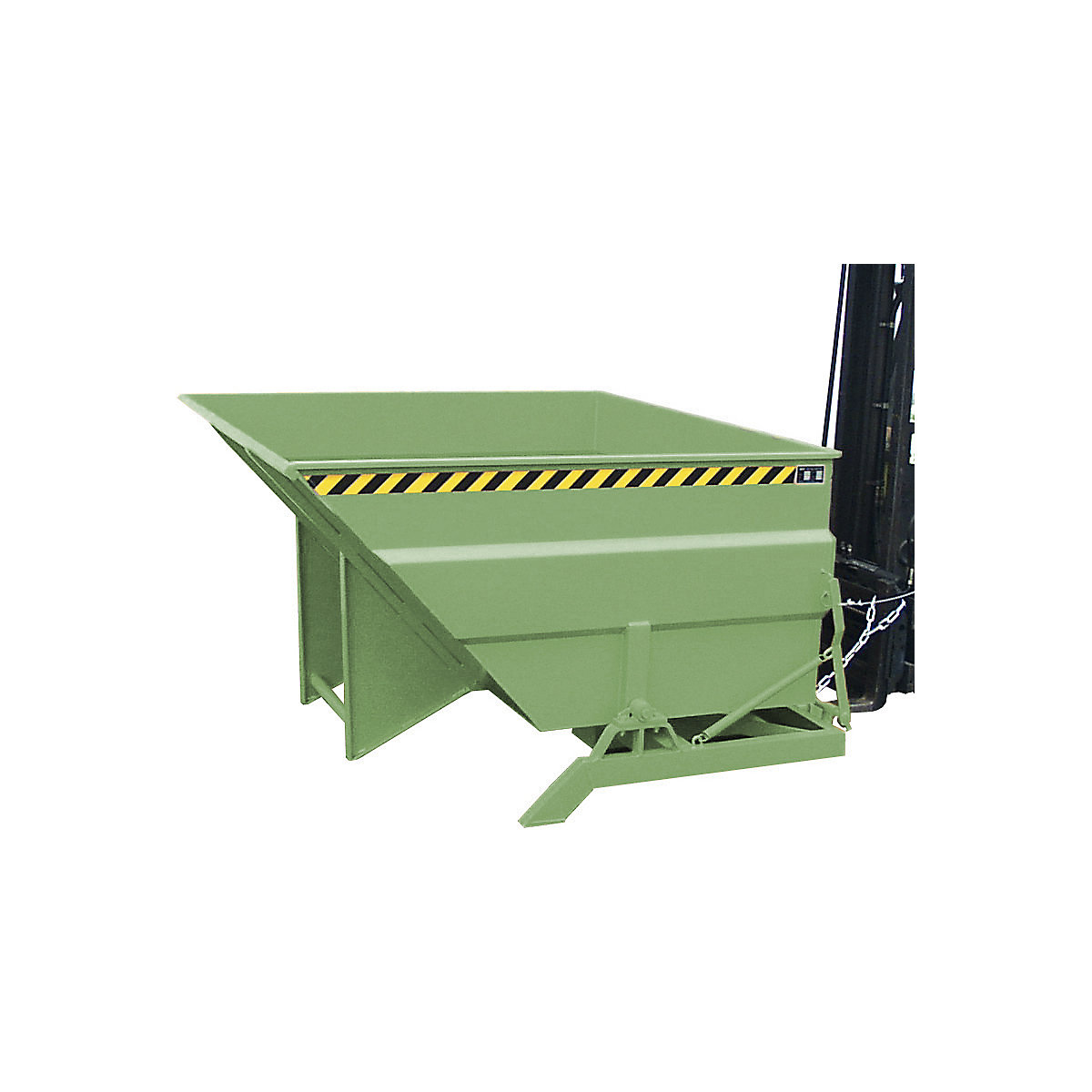Recipiente basculante XXL com auxiliar de endireitamento – eurokraft pro, volume 2 m³, verde reseda-0