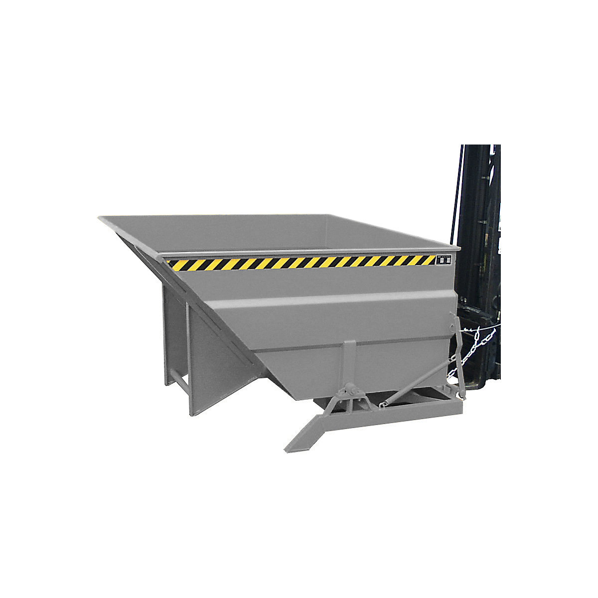 Recipiente basculante XXL com auxiliar de endireitamento – eurokraft pro, volume 2 m³, cinzento rato-0
