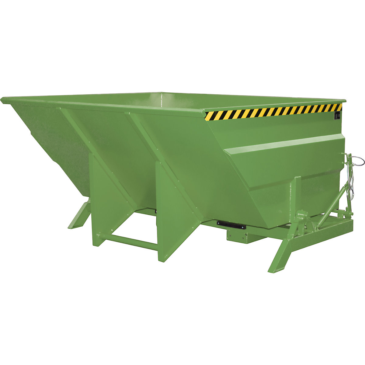 Recipiente basculante XXL com auxiliar de endireitamento – eurokraft pro, volume 3 m³, verde reseda-0