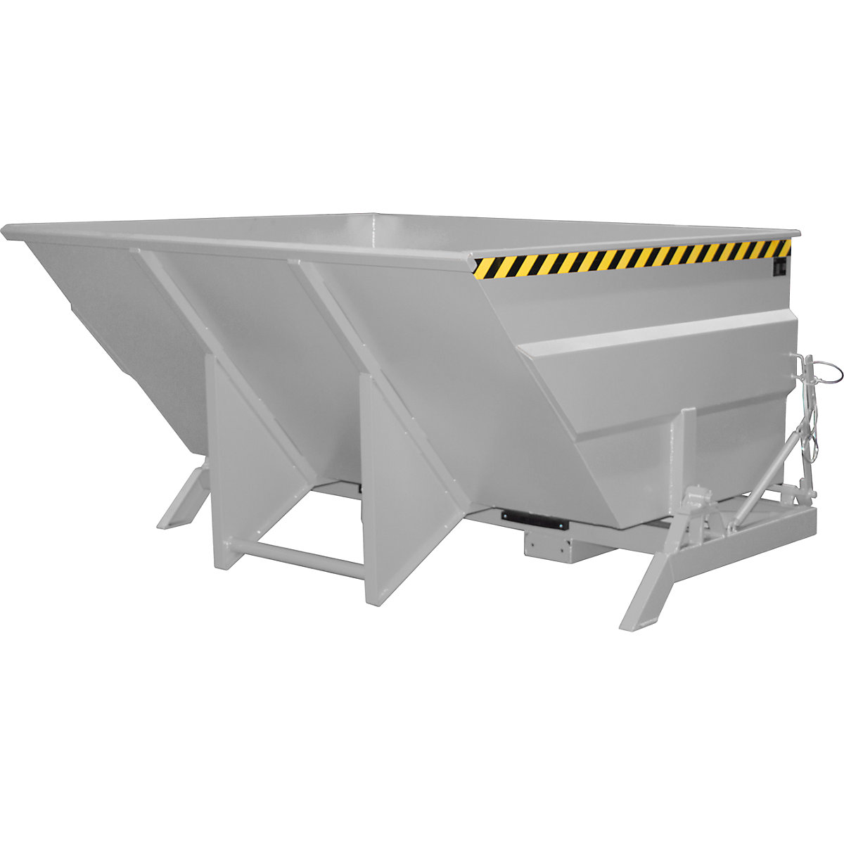 Recipiente basculante XXL com auxiliar de endireitamento – eurokraft pro, volume 3 m³, cinzento rato-0