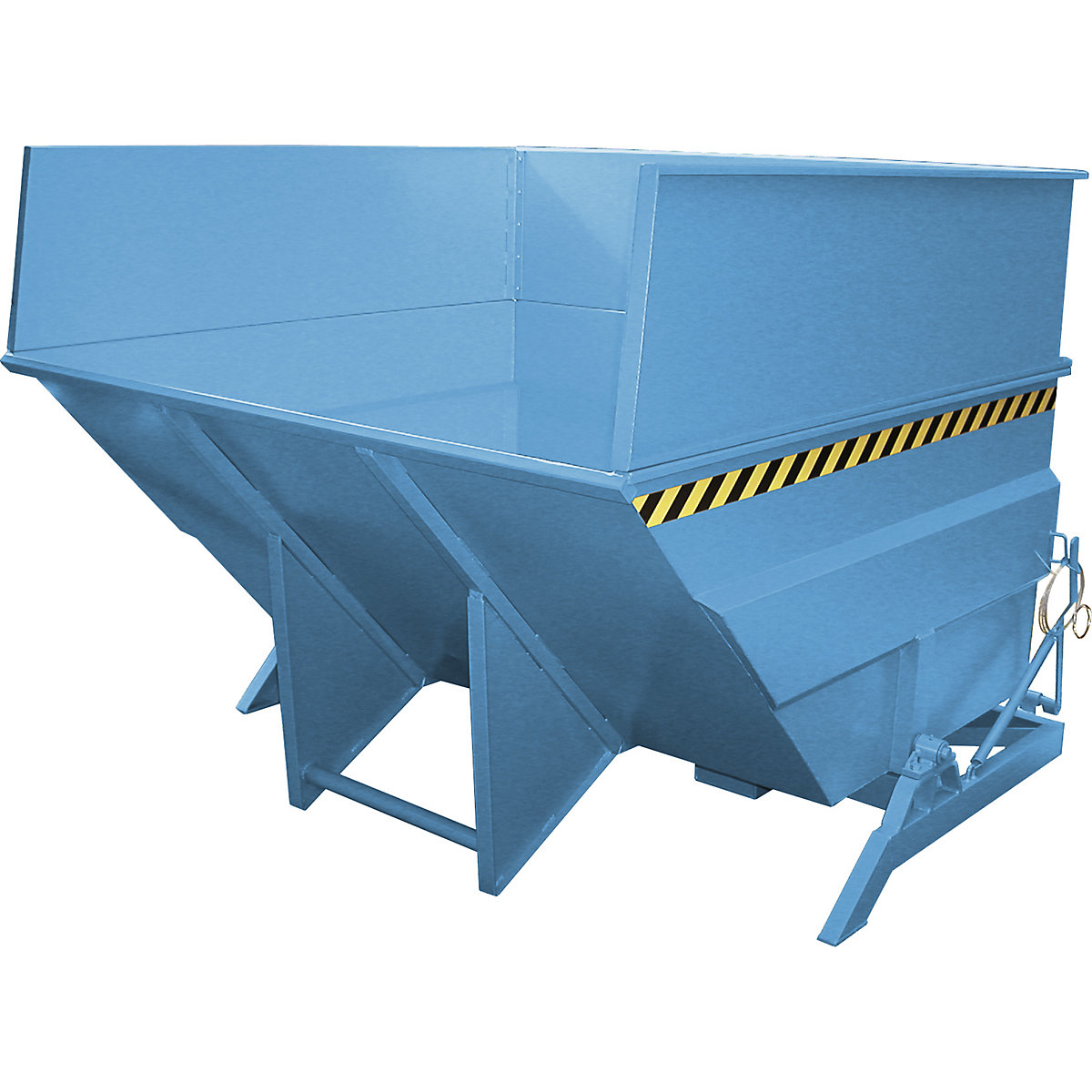 Recipiente basculante XXL com auxiliar de endireitamento – eurokraft pro, volume 5 m³ com caixilho de sobrepor, azul claro-0
