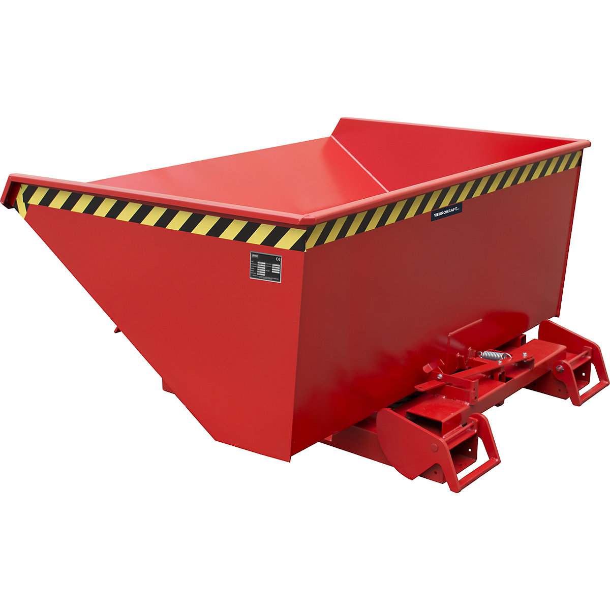 Recipiente basculante automático – eurokraft pro, volume 0,9 m³, vermelho RAL 3000-0