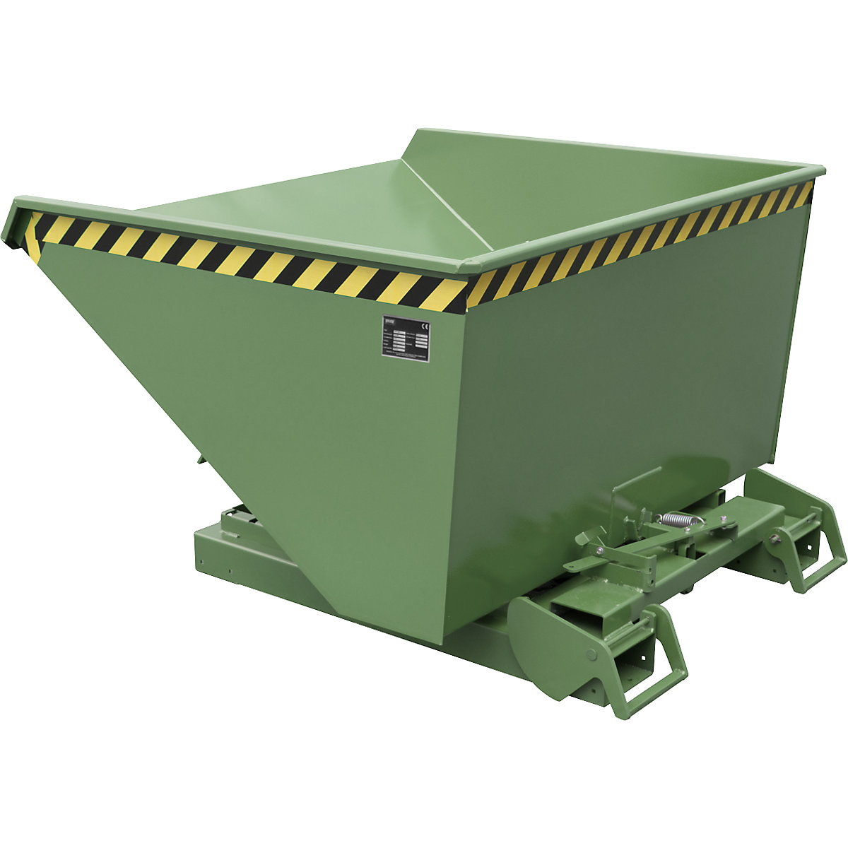 Recipiente basculante automático – eurokraft pro, volume 1,2 m³, verde RAL 6011-0