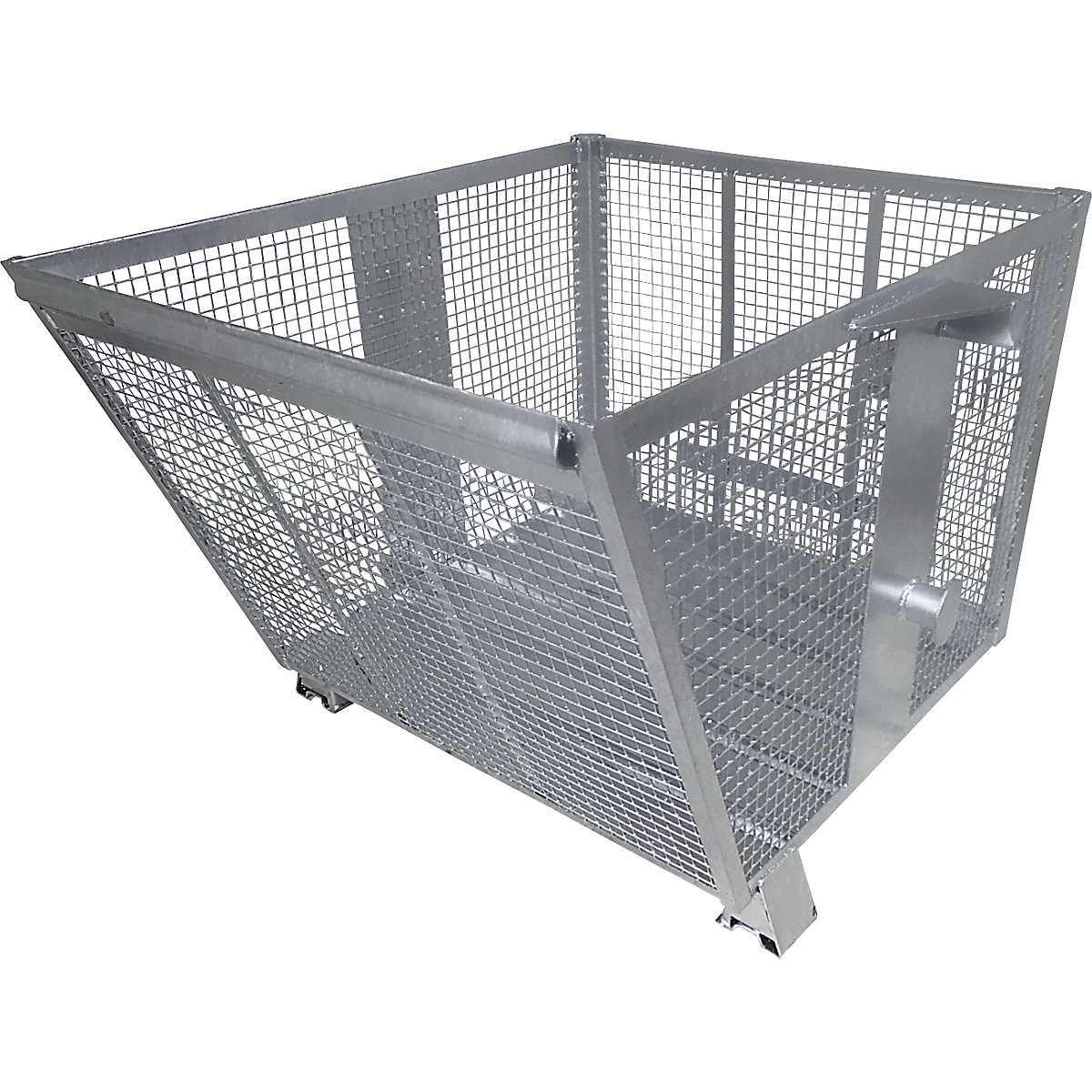 Recipiente basculante em grade – Heson, volume 0,6 m³, galvanizado a fogo-0
