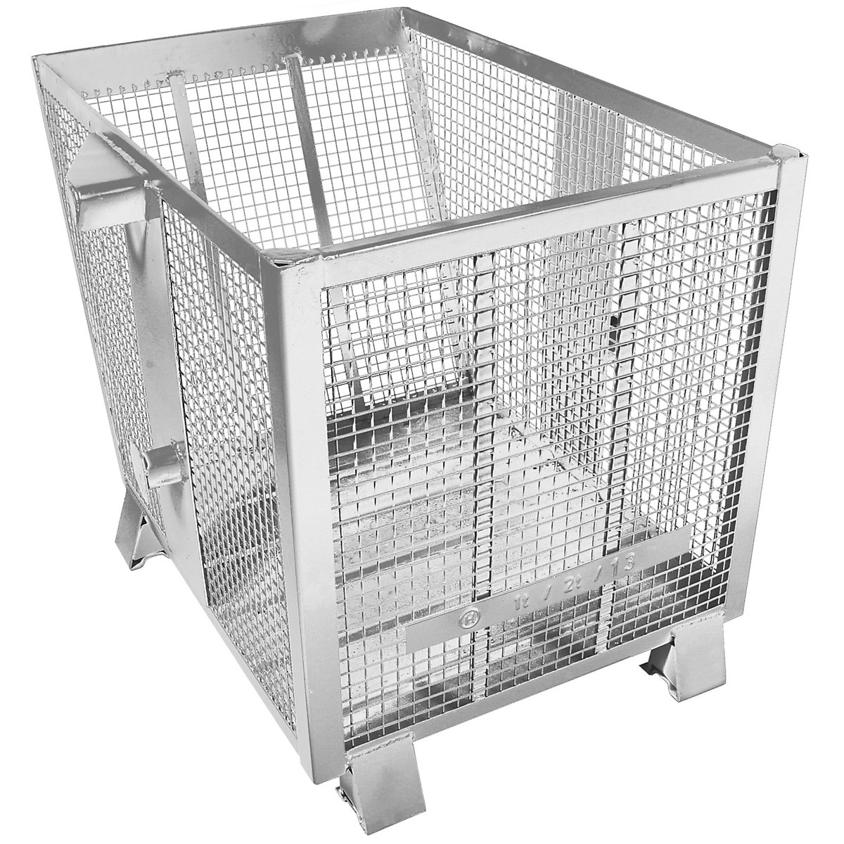Recipiente basculante em grade – Heson, volume 0,75 m³, galvanizado a fogo-0