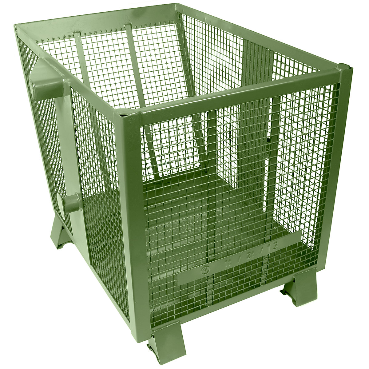 Recipiente basculante em grade – Heson, volume 0,6 m³, verde RAL 6011-0