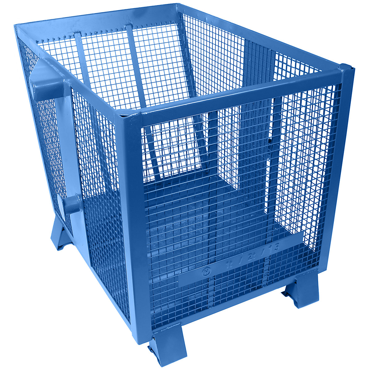 Recipiente basculante em grade – Heson, volume 0,6 m³, azul RAL 5010-0