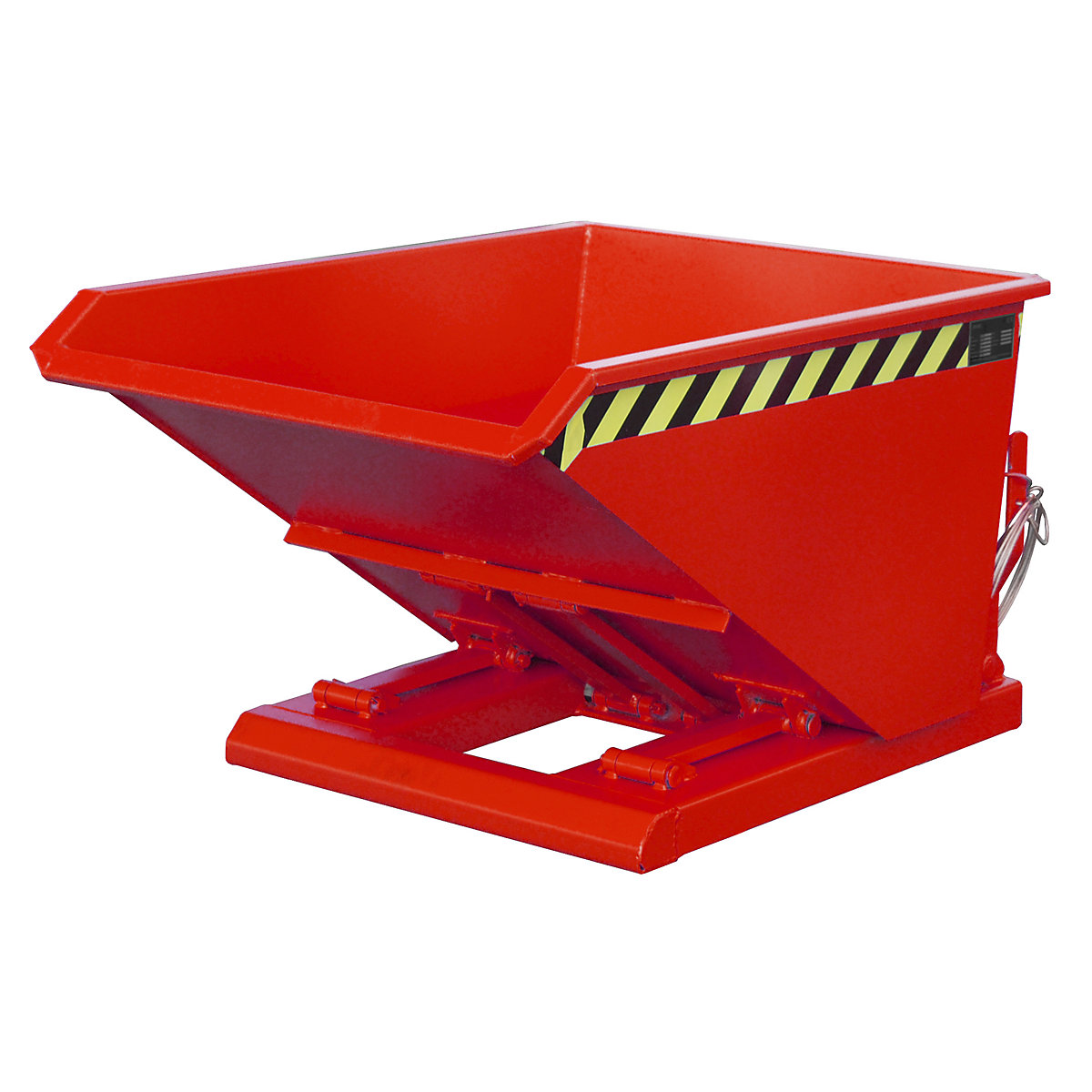Recipiente basculante, forma de construção extremamente baixa, sem chassi – eurokraft pro, volume 0,3 m³, vermelho fogo-0