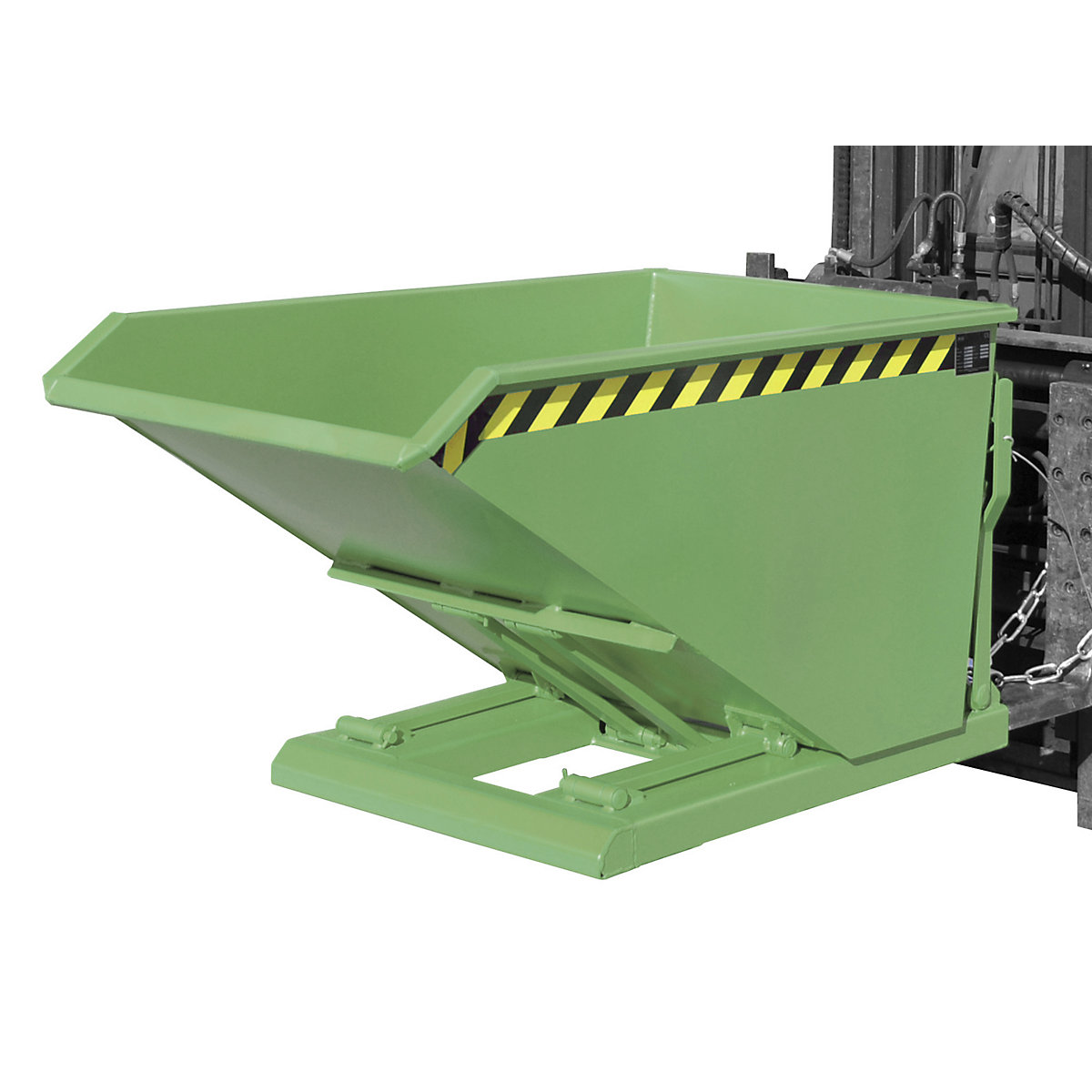 Recipiente basculante, forma de construção extremamente baixa, sem chassi – eurokraft pro, volume 0,5 m³, verde reseda-0