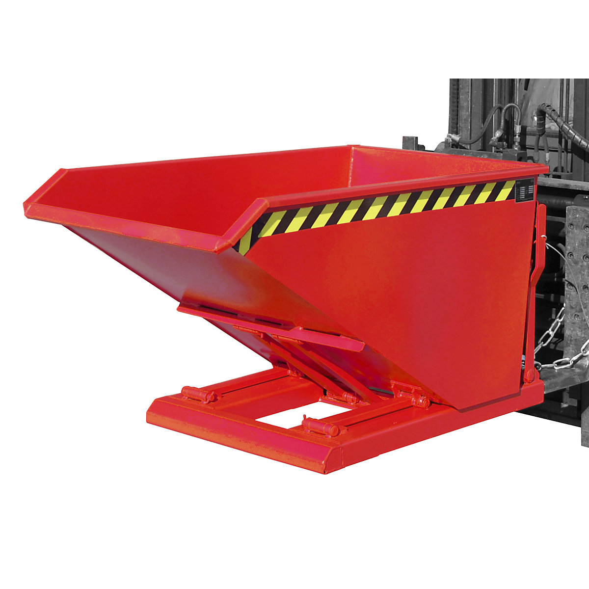 Recipiente basculante, forma de construção extremamente baixa, sem chassi – eurokraft pro, volume 0,5 m³, vermelho fogo-0