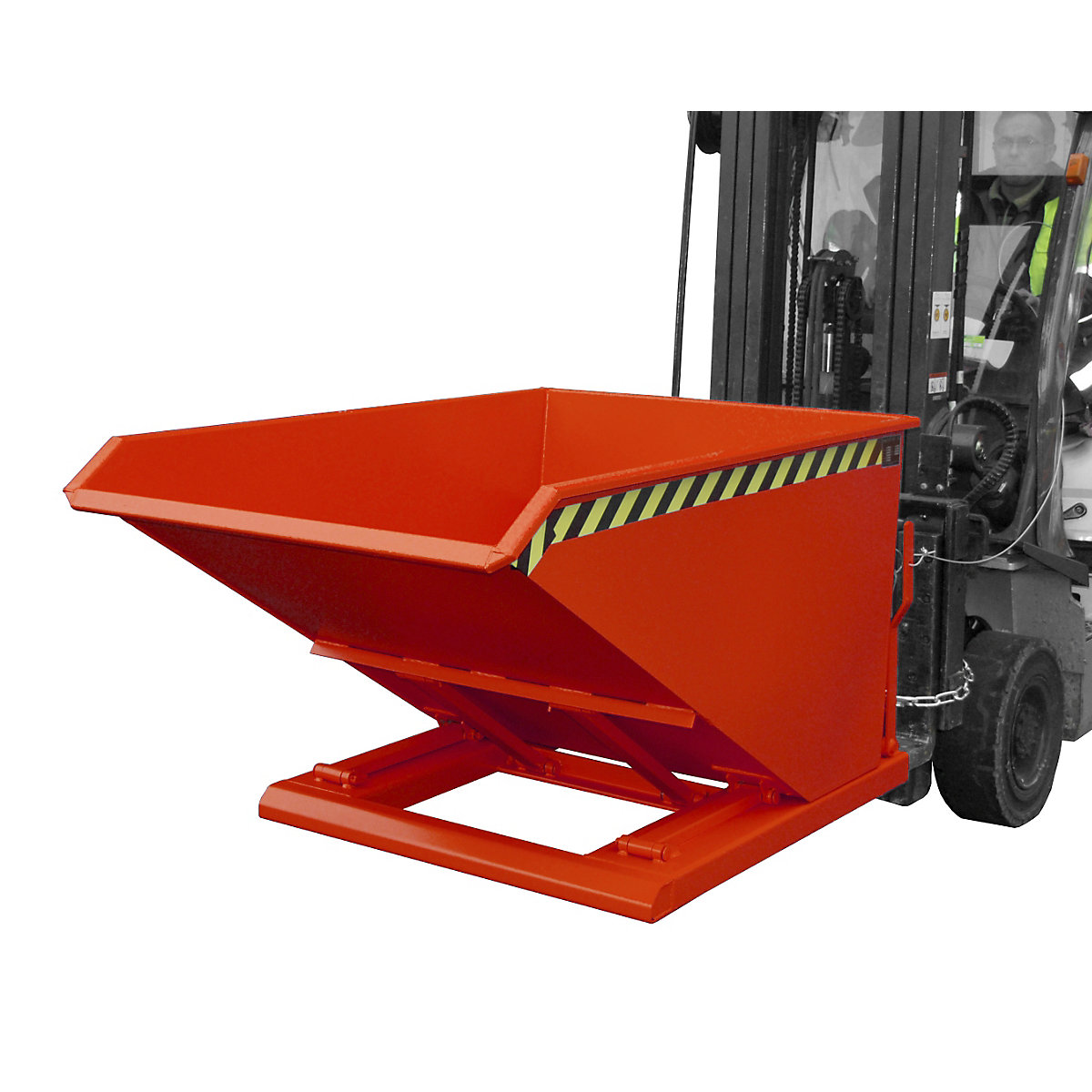 Recipiente basculante, forma de construção extremamente baixa, sem chassi – eurokraft pro, volume 0,75 m³, vermelho fogo-0
