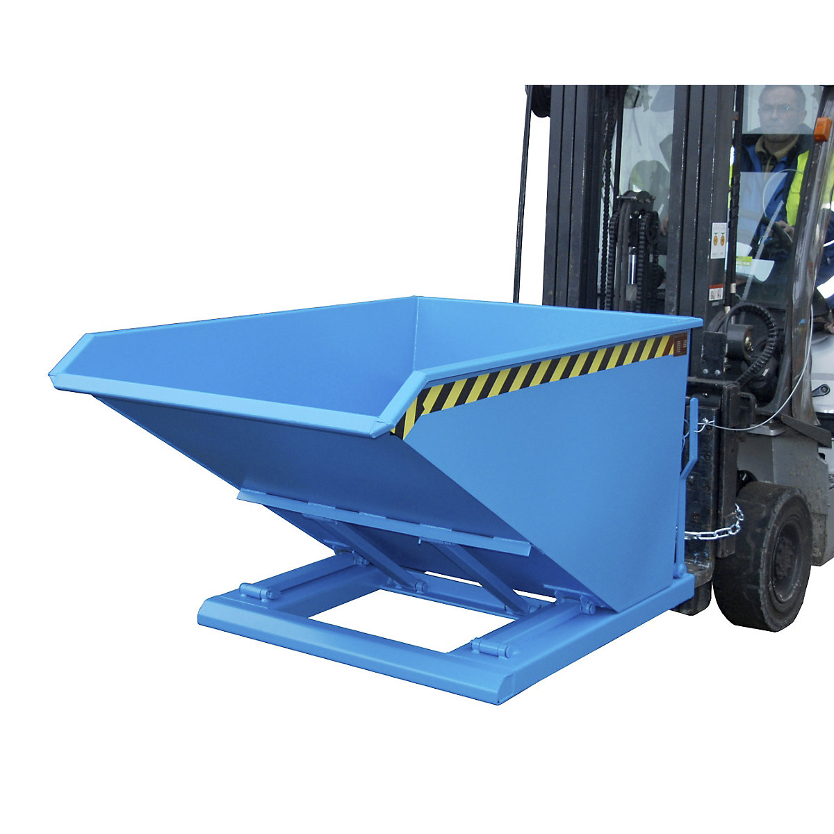 Recipiente basculante, forma de construção extremamente baixa, sem chassi – eurokraft pro, volume 0,75 m³, azul claro-0