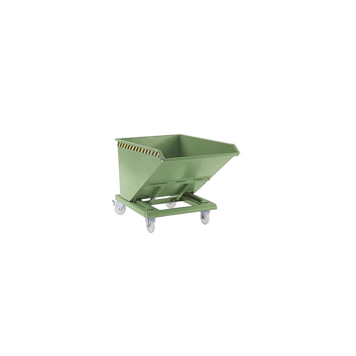 Recipiente basculante, forma de construção extremamente baixa, sem chassi – eurokraft pro, volume 1,0 m³, verde reseda-0